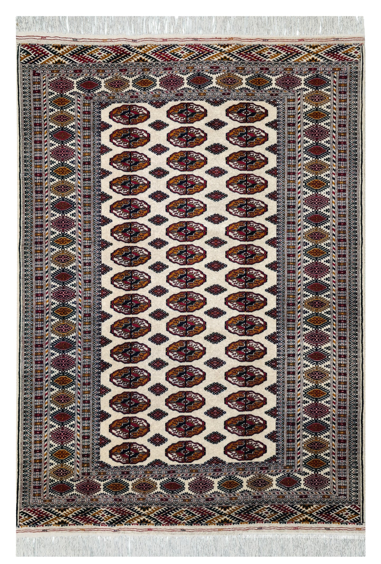 Turkmen Tekke Wool Rug 150x200 cm (5' x 7' ft) Beige