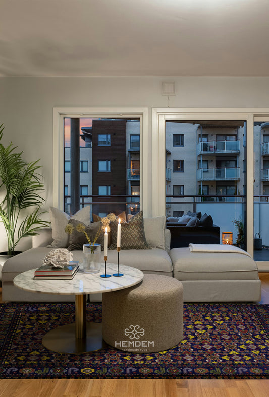 Traditional Ersari Beshir Handknotted Wool Rug 200x300cm (7' x 10' ft) Blue