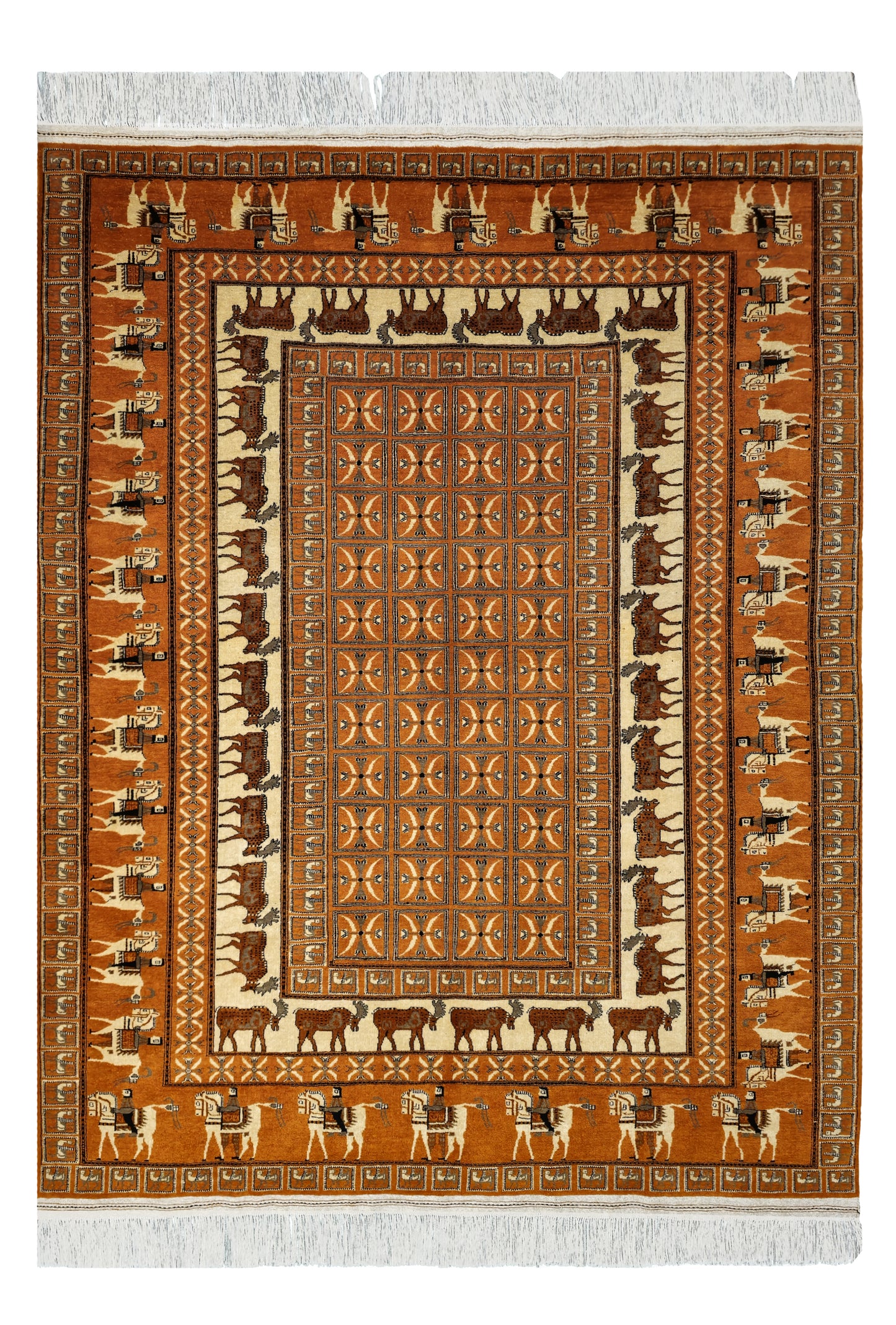 Pazyryk Rug with Organic Dyes 215 x 285cm (7' x 9.5') Peach