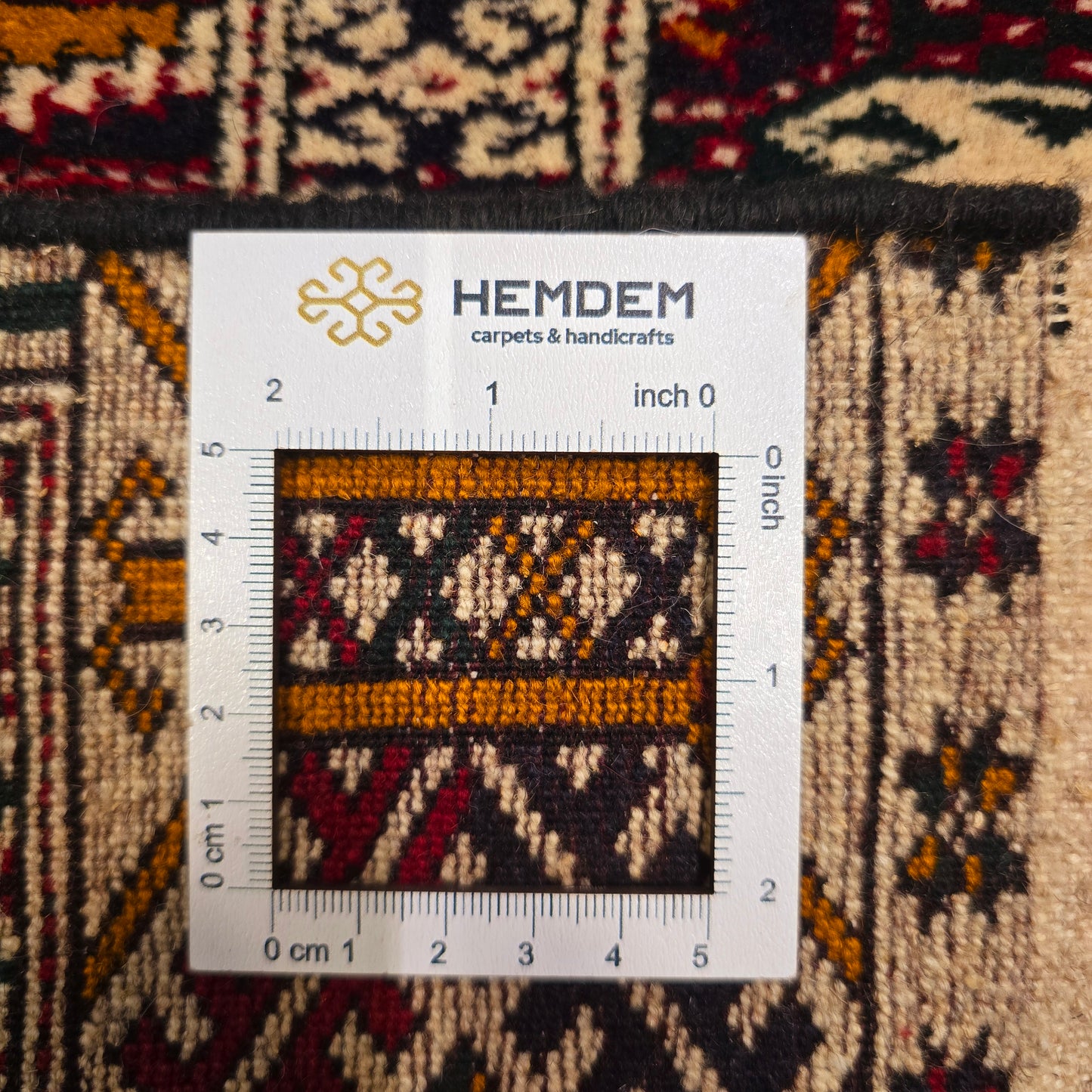 Turkoman Tekke Square Wool Rug 200 x 200cm (7' x 7' ft) Beige