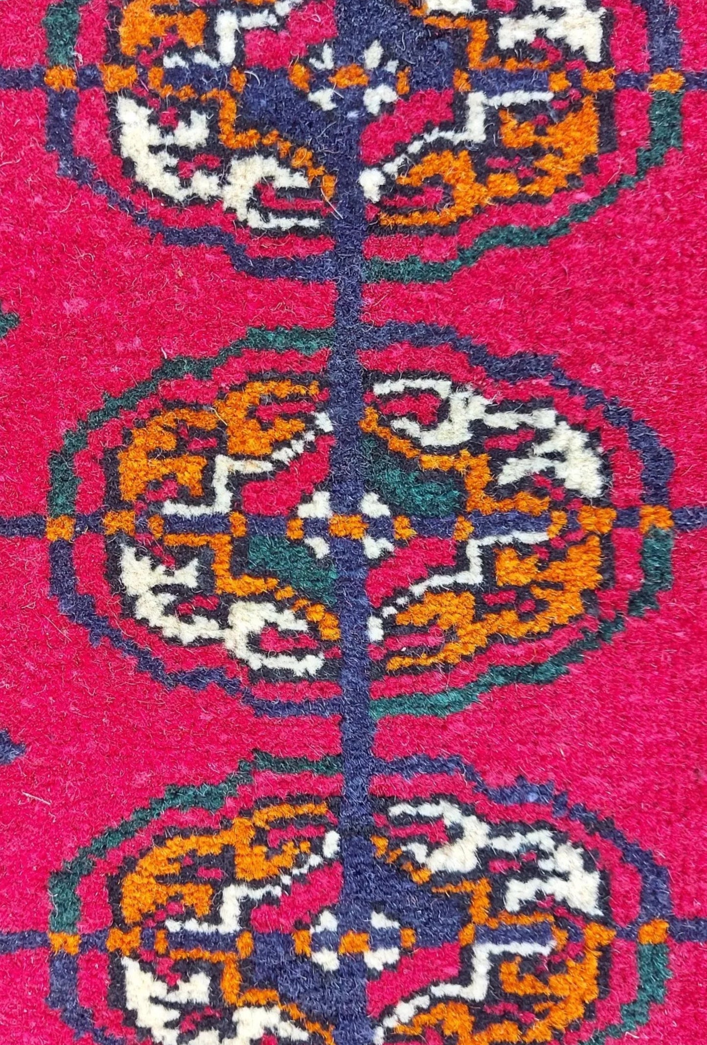 Turkmen Runner Rug Handknotted Wool Rug 84 x 207cm (2.9' x 6.9' ft) Red