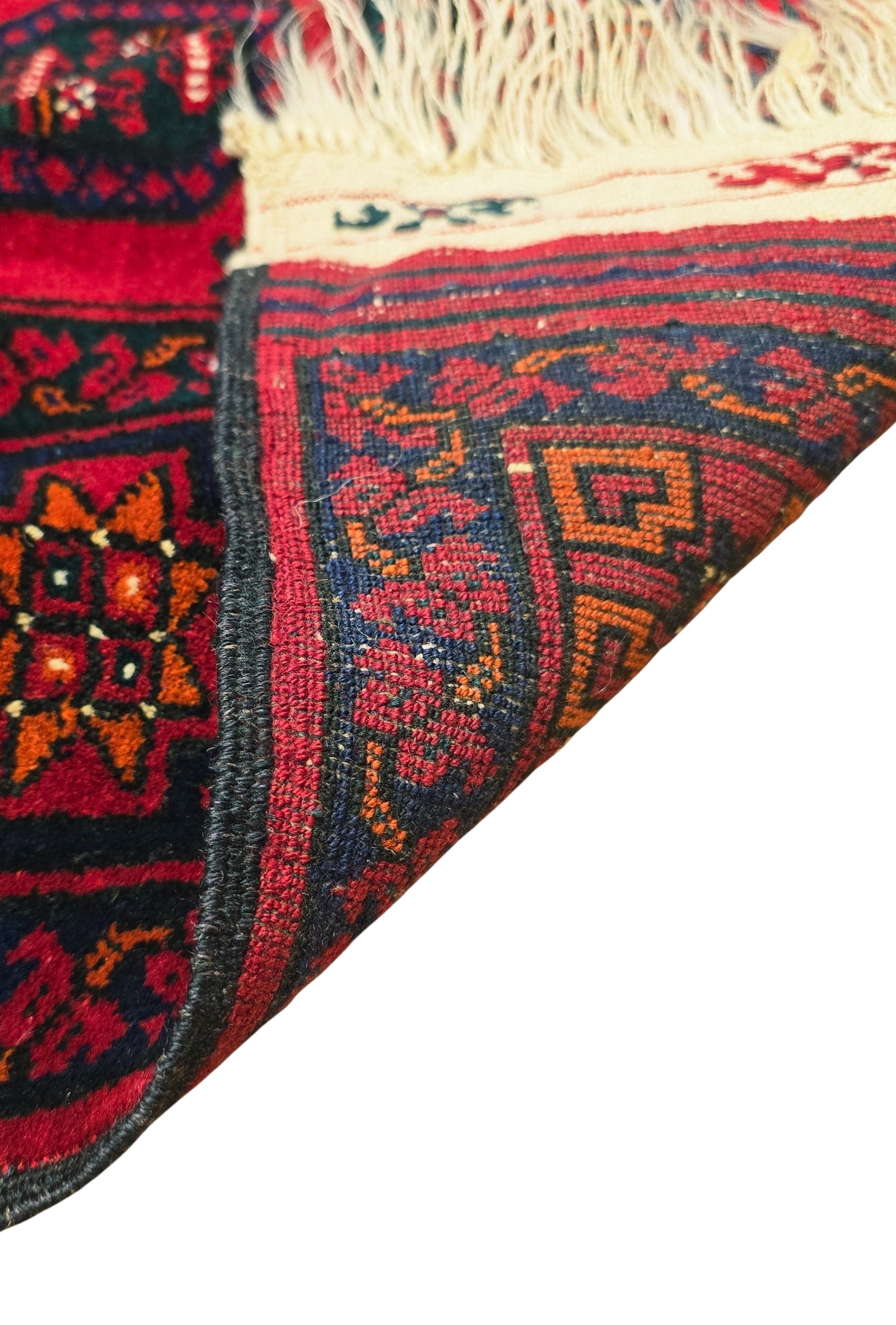 Vintage Handmade Afghan Temerchin Desing Wool Rug 195 x 300cm (7' x 10' ft) Red