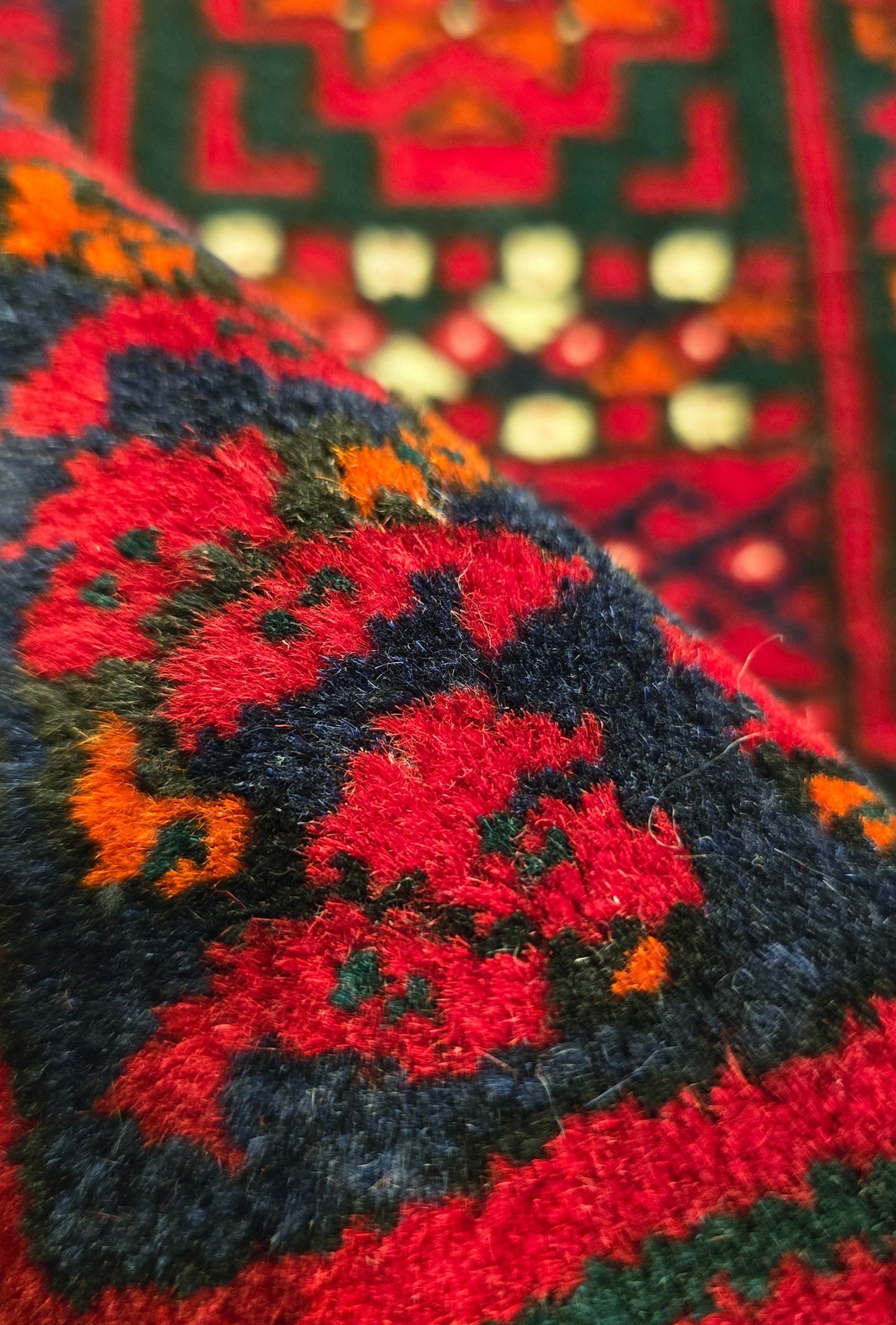 Vintage Handmade Afghan Temerchin Desing Wool Rug 195 x 300cm (7' x 10' ft) Red