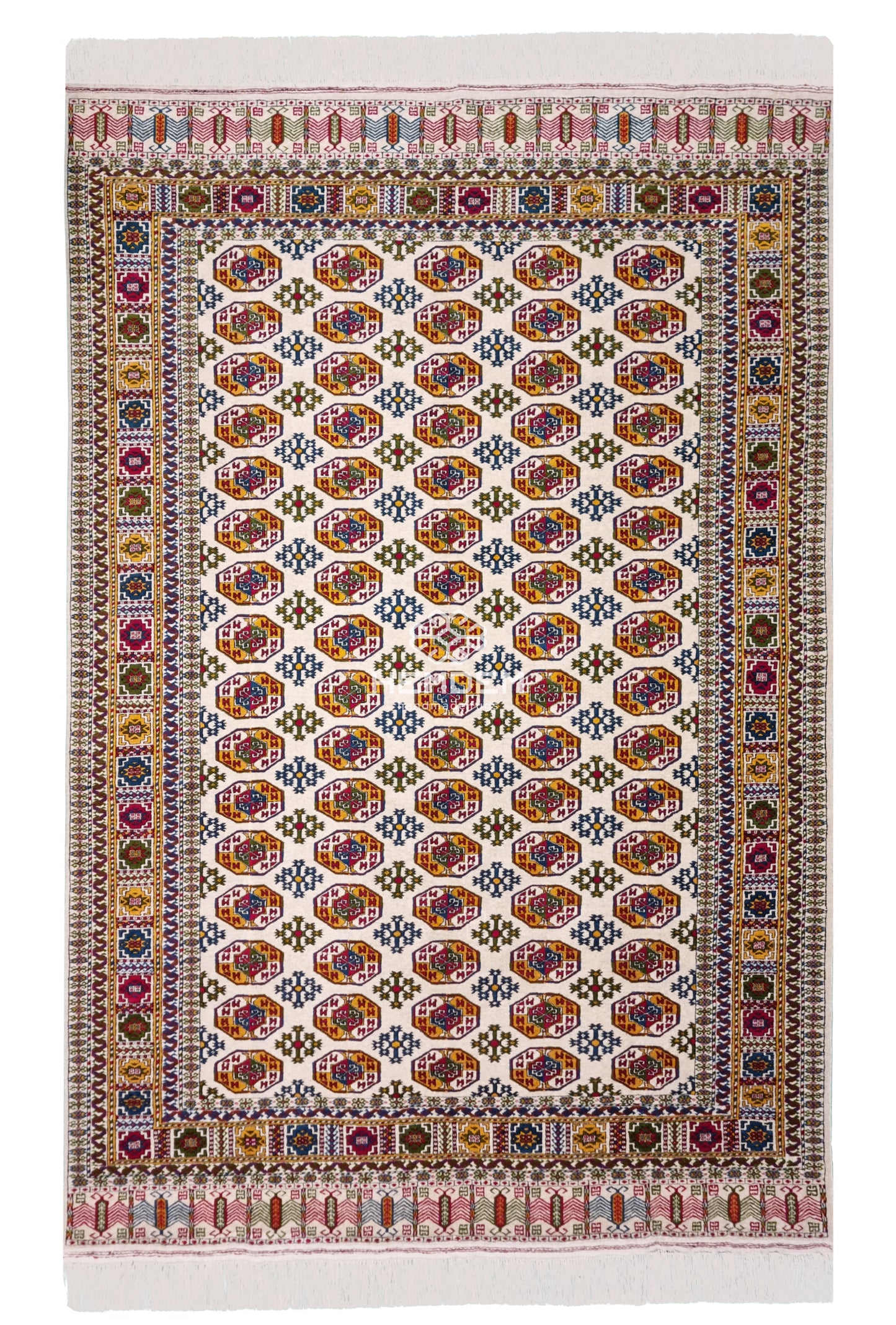 Antique Design Tauk Nuska Kizil Ayak Handknotted Wool Rug 200x300cm (7' x 10' ft) Beige