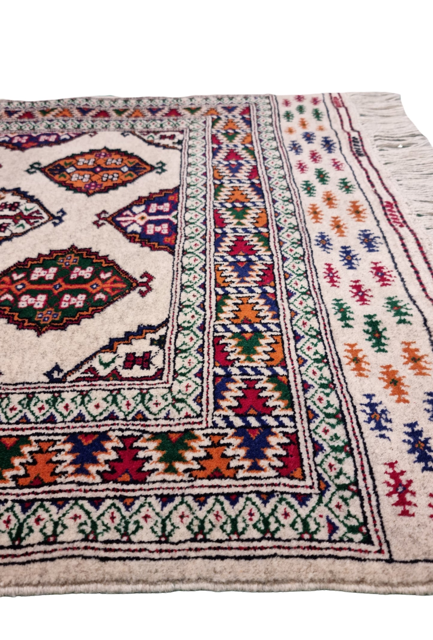 Turkoman Chaodor Oertmen Wool Rug 84x124 cm (3'x4' ft) Beige