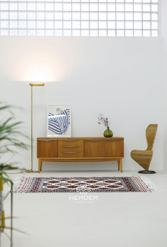 Turkoman Chaodor Oertmen Wool Rug 84x124 cm (3'x4' ft) Beige