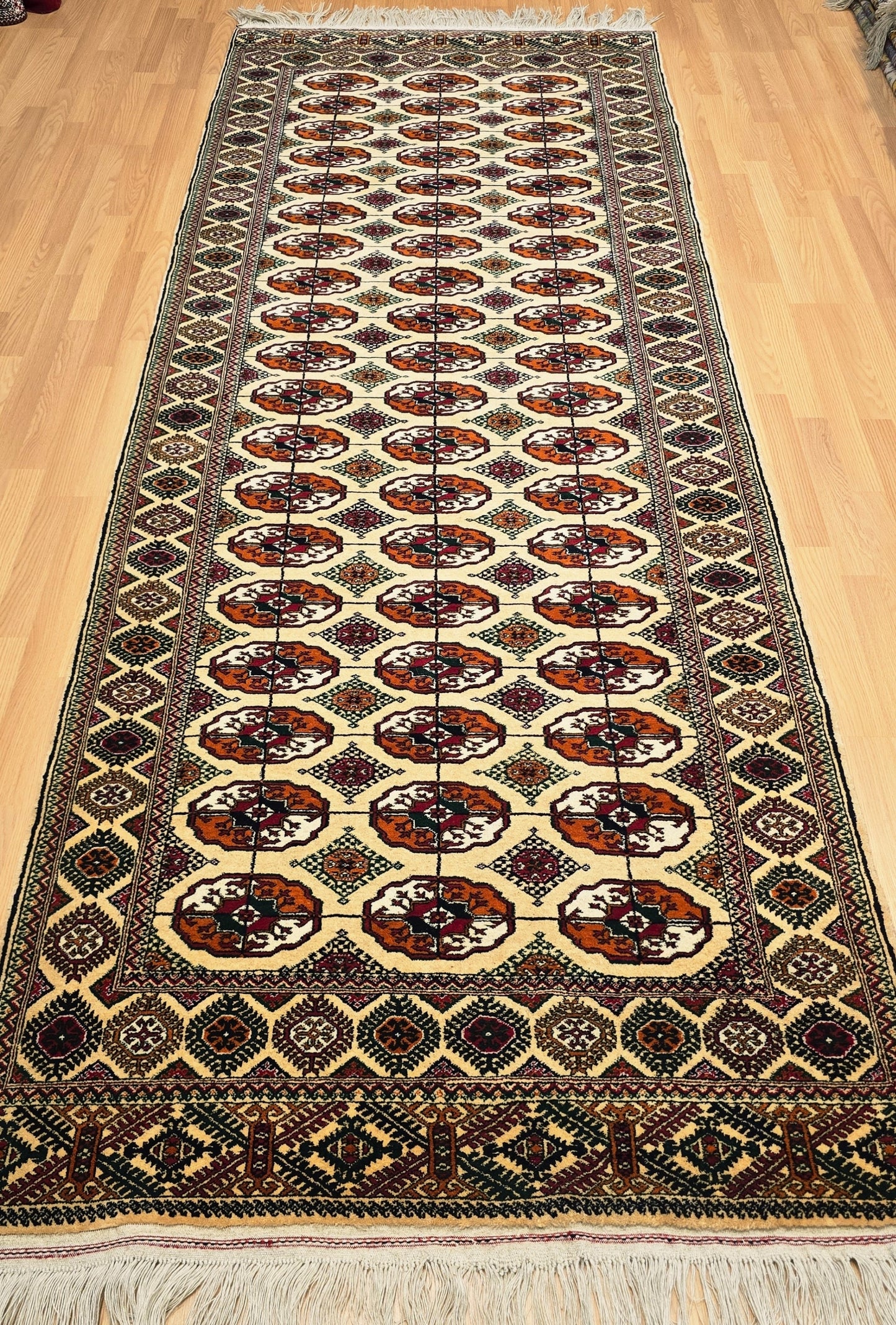 Handmade Hallway Rug Oriental Wool Corridor Carpet Runner Rug 125x340 cm (4'x11' ft) Beige