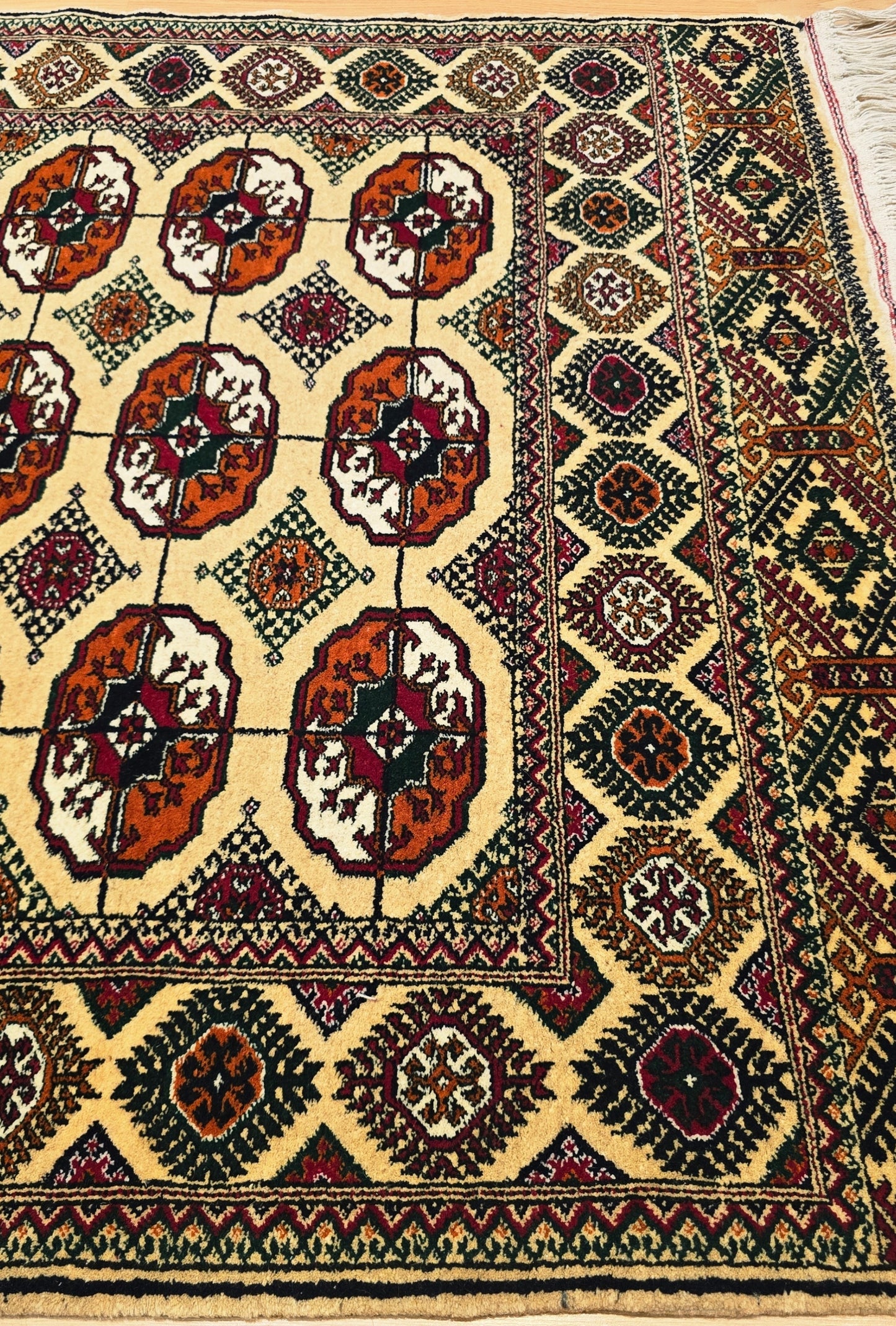 Handmade Hallway Rug Oriental Wool Corridor Carpet Runner Rug 125x340 cm (4'x11' ft) Beige