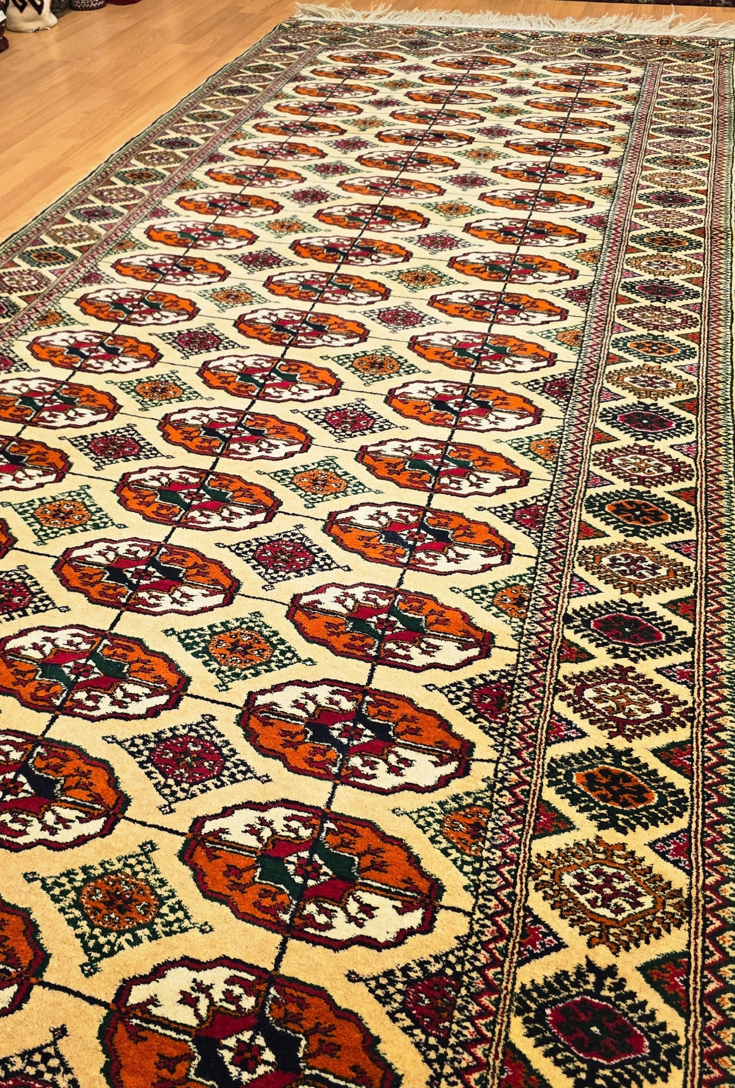 Handmade Hallway Rug Oriental Wool Corridor Carpet Runner Rug 125x340 cm (4'x11' ft) Beige