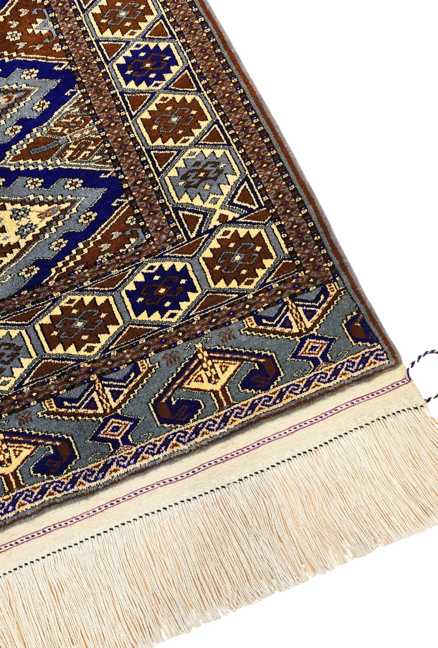 Turkoman Chaodor Oertmen Wool Rug 136x220 cm (4.4'x8' ft) Blue