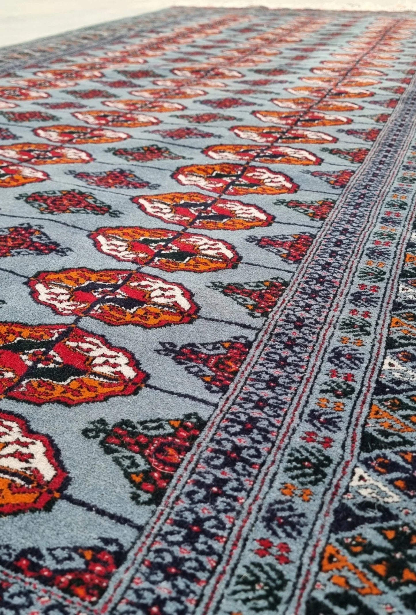 Bokhara Rug Handmade Tekke Tribal 150 x 300cm (5' x 10' ft) Blue