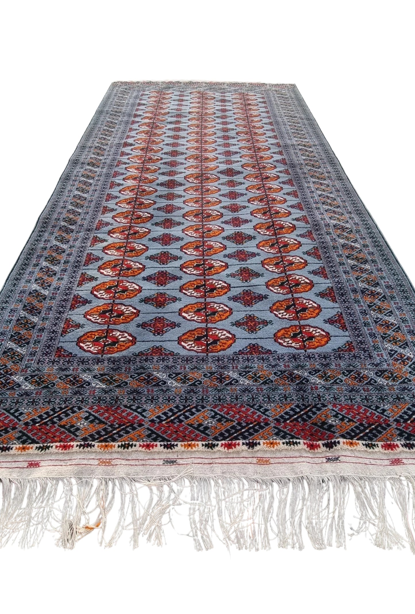 Bokhara Rug Handmade Tekke Tribal 150 x 300cm (5' x 10' ft) Blue