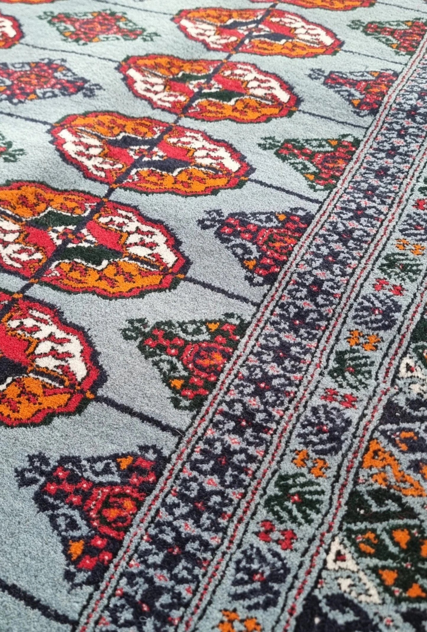 Bokhara Rug Handmade Tekke Tribal 150 x 300cm (5' x 10' ft) Blue