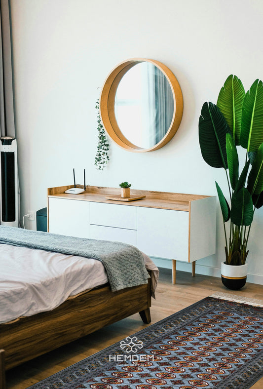 Bokhara Rug Handmade Tekke Tribal 150 x 300cm (5' x 10' ft) Blue