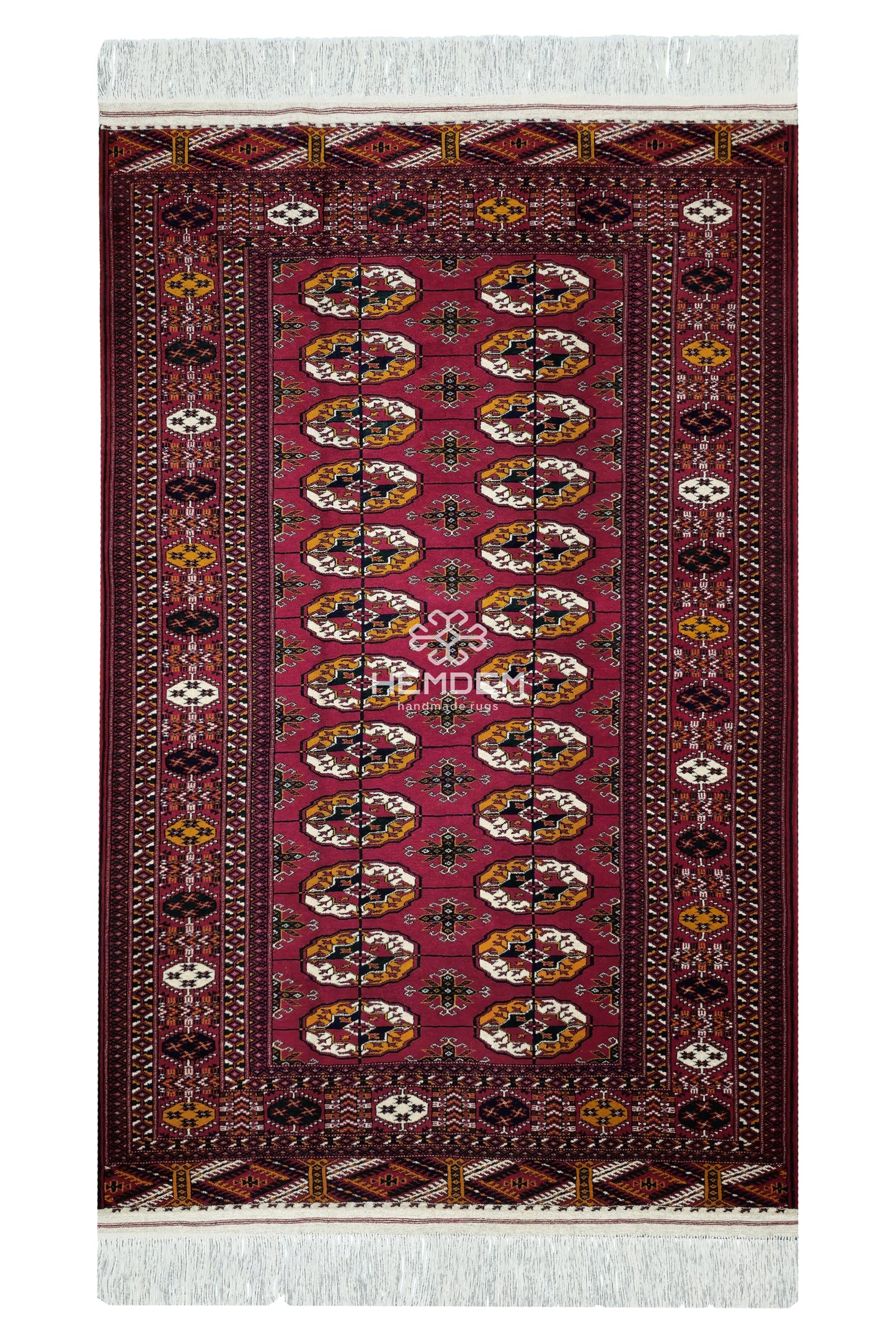 Bokhara Wool Handmade Luxury Oriental Area Rug 140 - 220cm(4'6 x 7'2 ft) Red