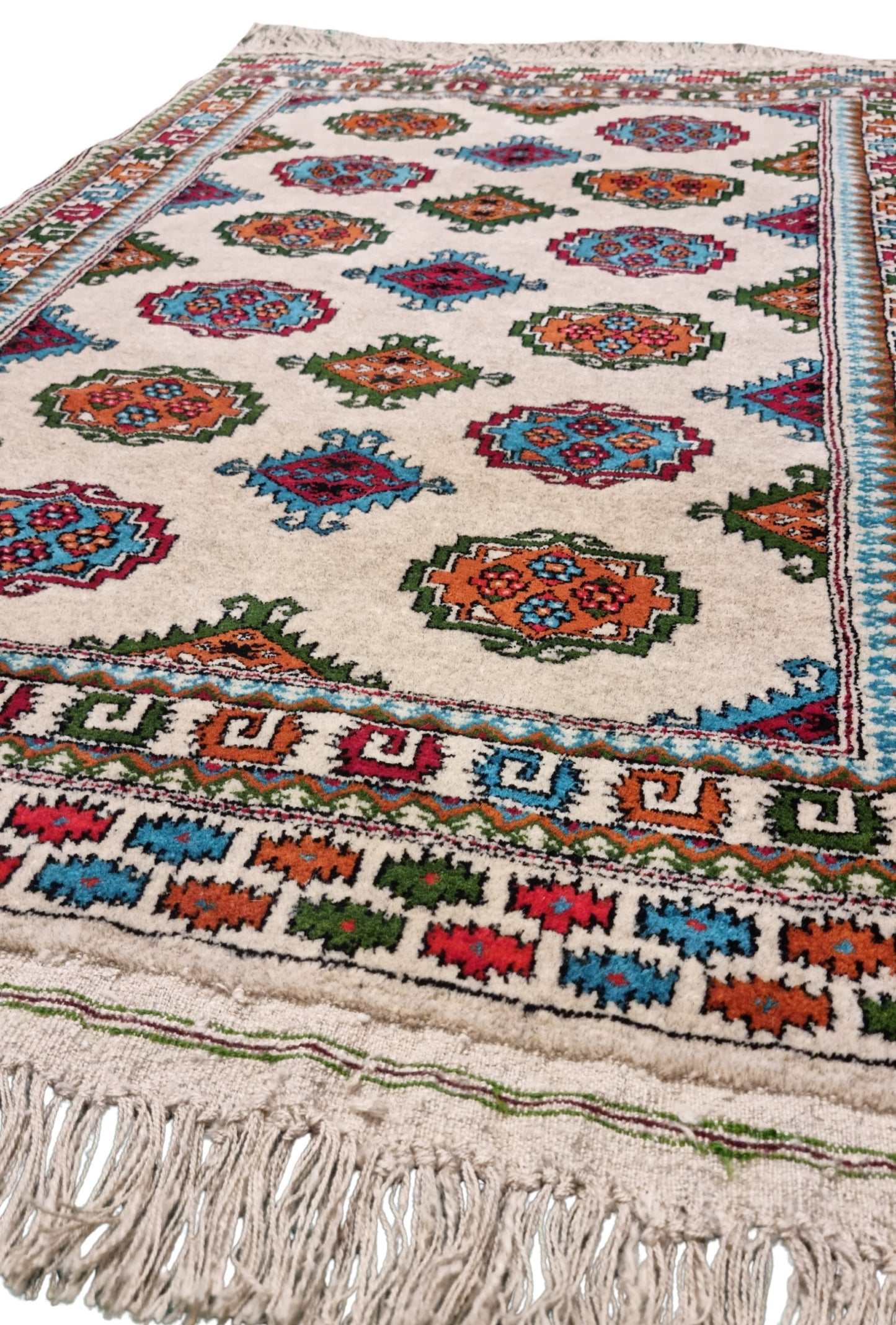 Turkoman Chaodor Oertmen Wool Rug 80x120 cm (3'x4' ft) Beige