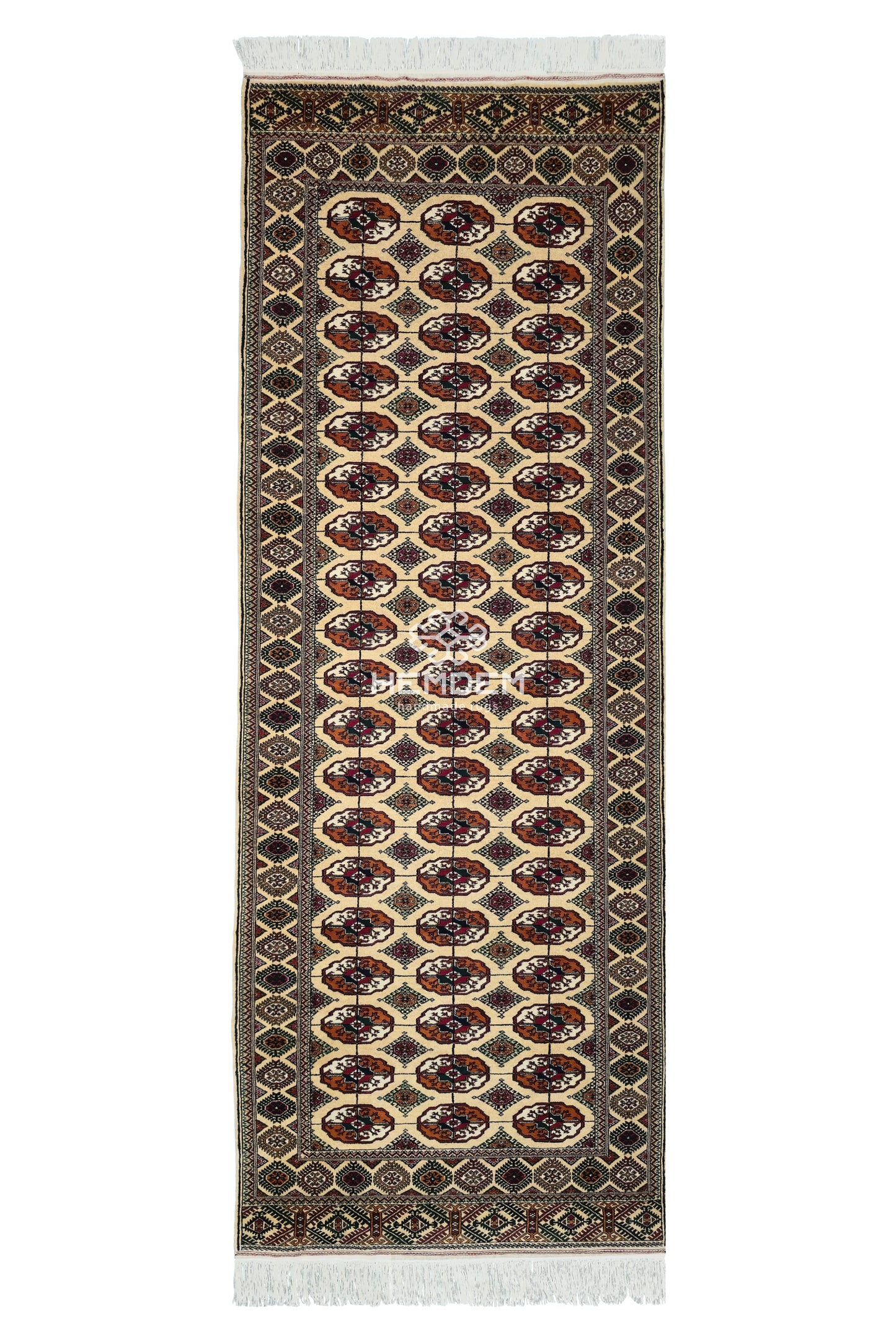 Handmade Hallway Rug Oriental Wool Corridor Carpet Runner Rug 125x340 cm (4'x11' ft) Beige