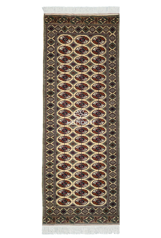 Handmade Hallway Rug Oriental Wool Corridor Carpet Runner Rug 125x340 cm (4'x11' ft) Beige