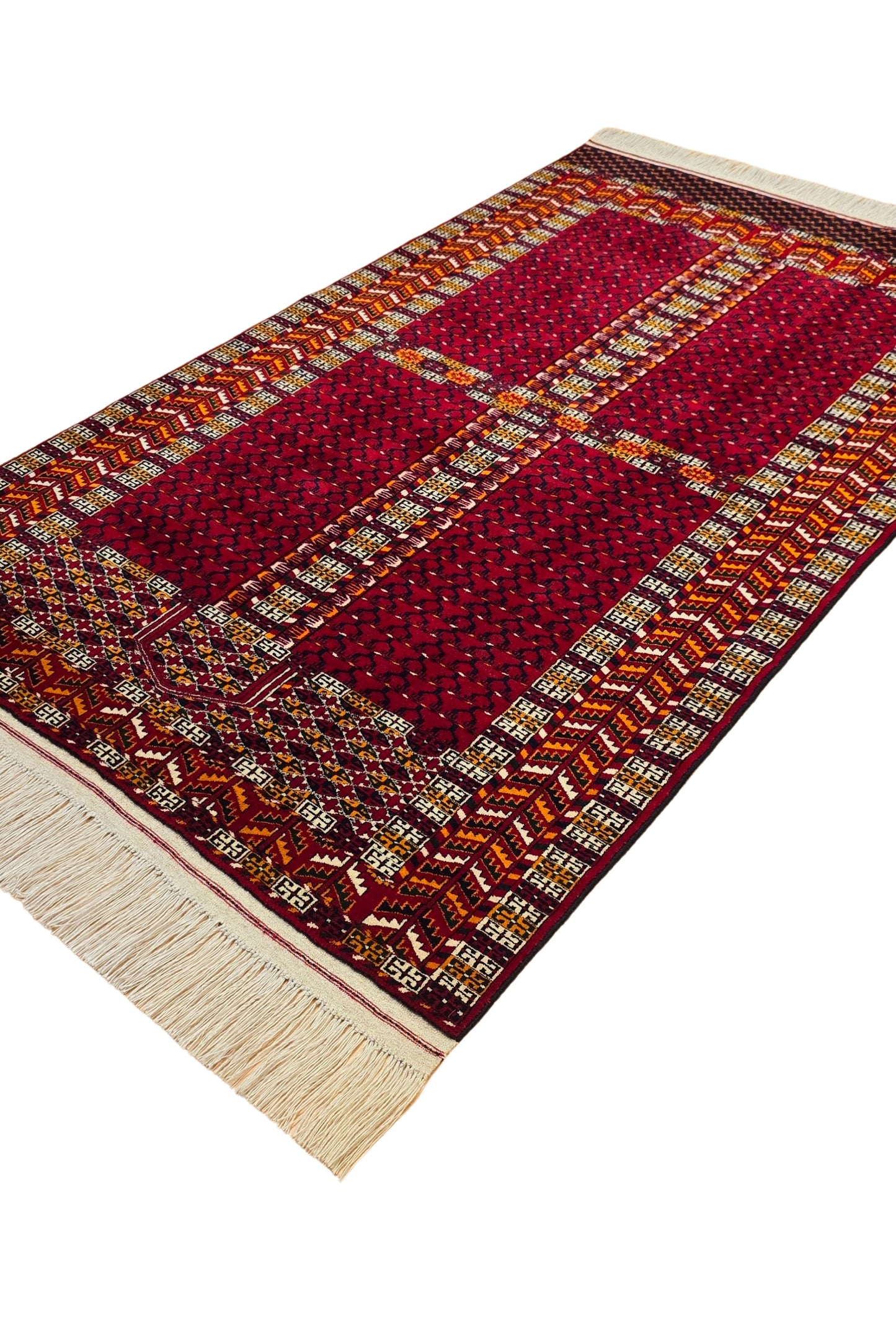 Ensi Tribal Rug Rare Design Wool Tribal Rug 125x200cm (4'x7' ft) Red