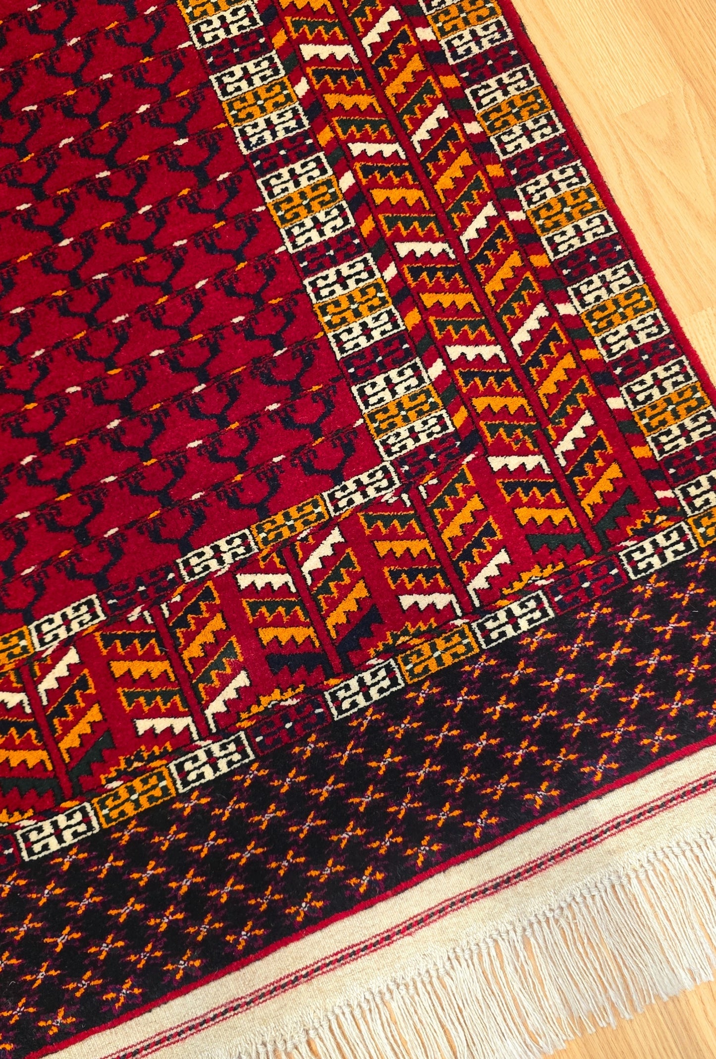 Ensi Tribal Rug Rare Design Wool Tribal Rug 125x200cm (4'x7' ft) Red