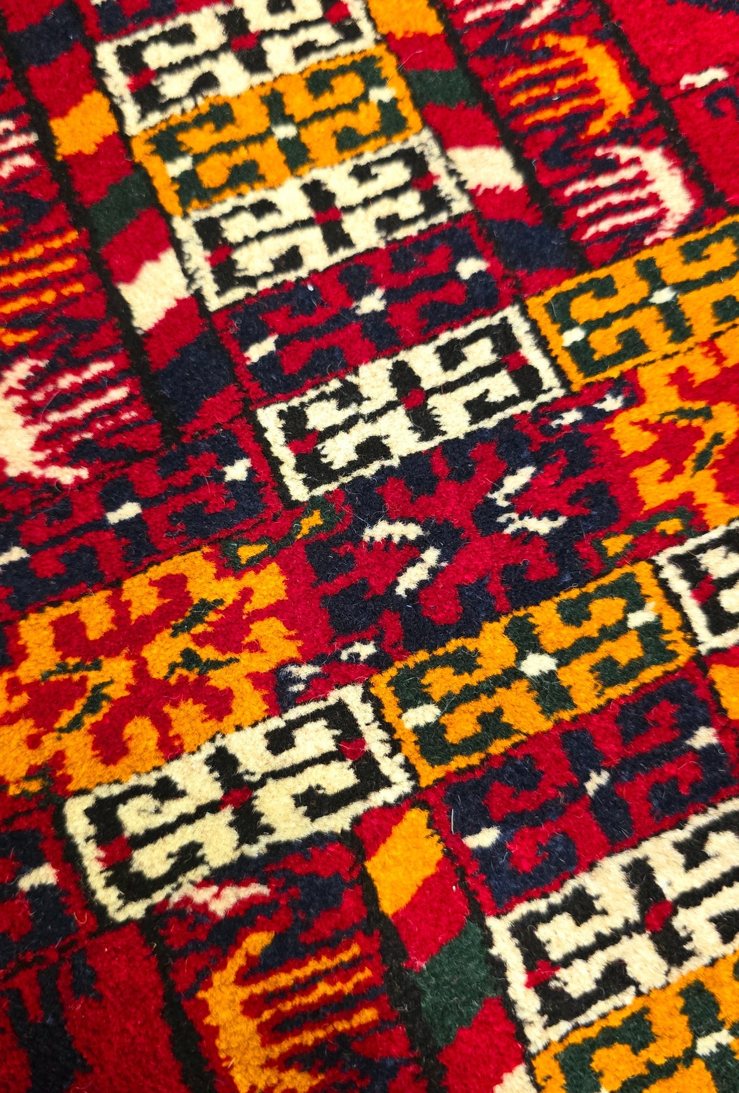 Ensi Tribal Rug Rare Design Wool Tribal Rug 125x200cm (4'x7' ft) Red
