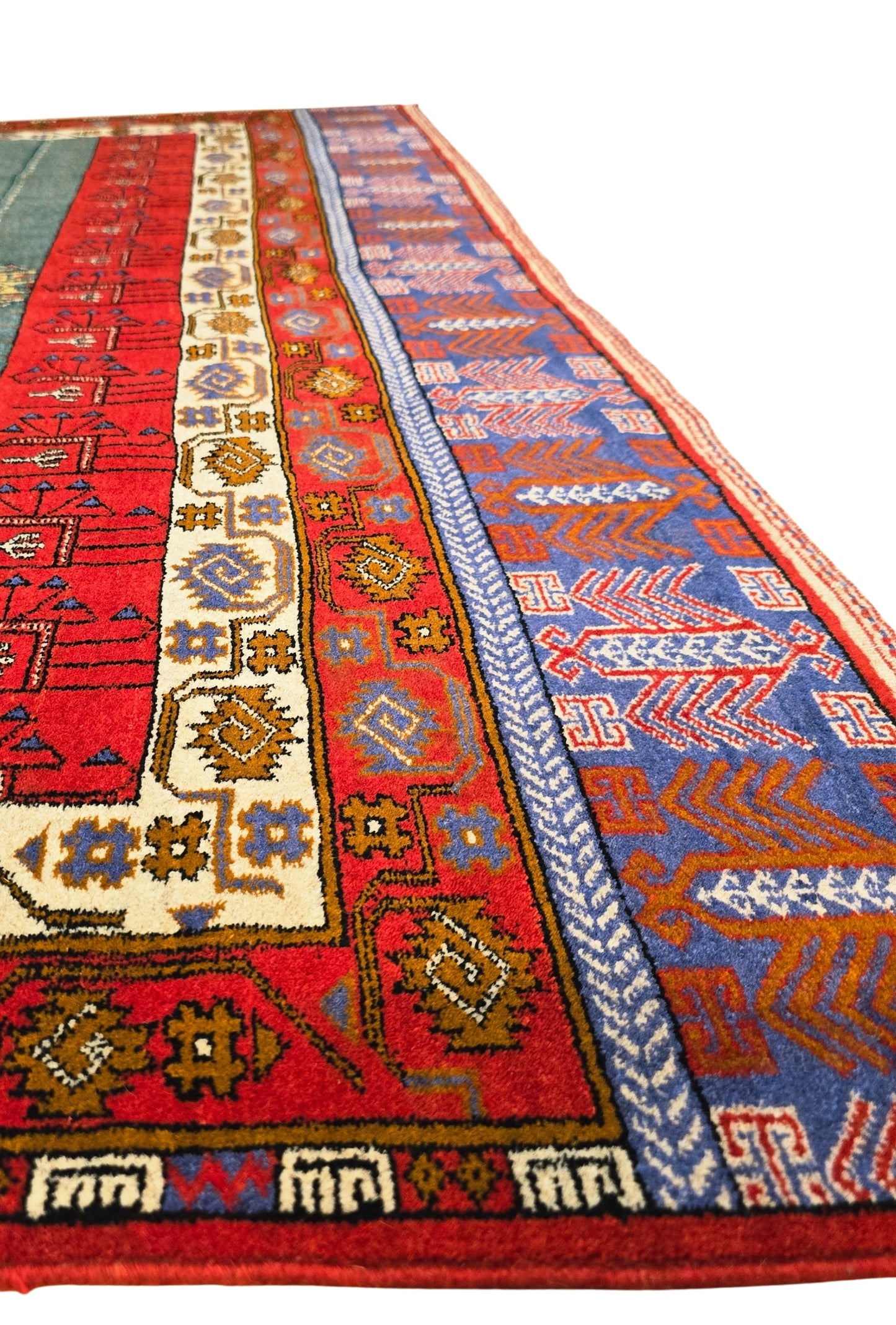 Handmade Ensi Wool Rug 175x240cm (5.7' x 7.9' ft) – Tiffany Blue, Boho Decor, Rare Rug
