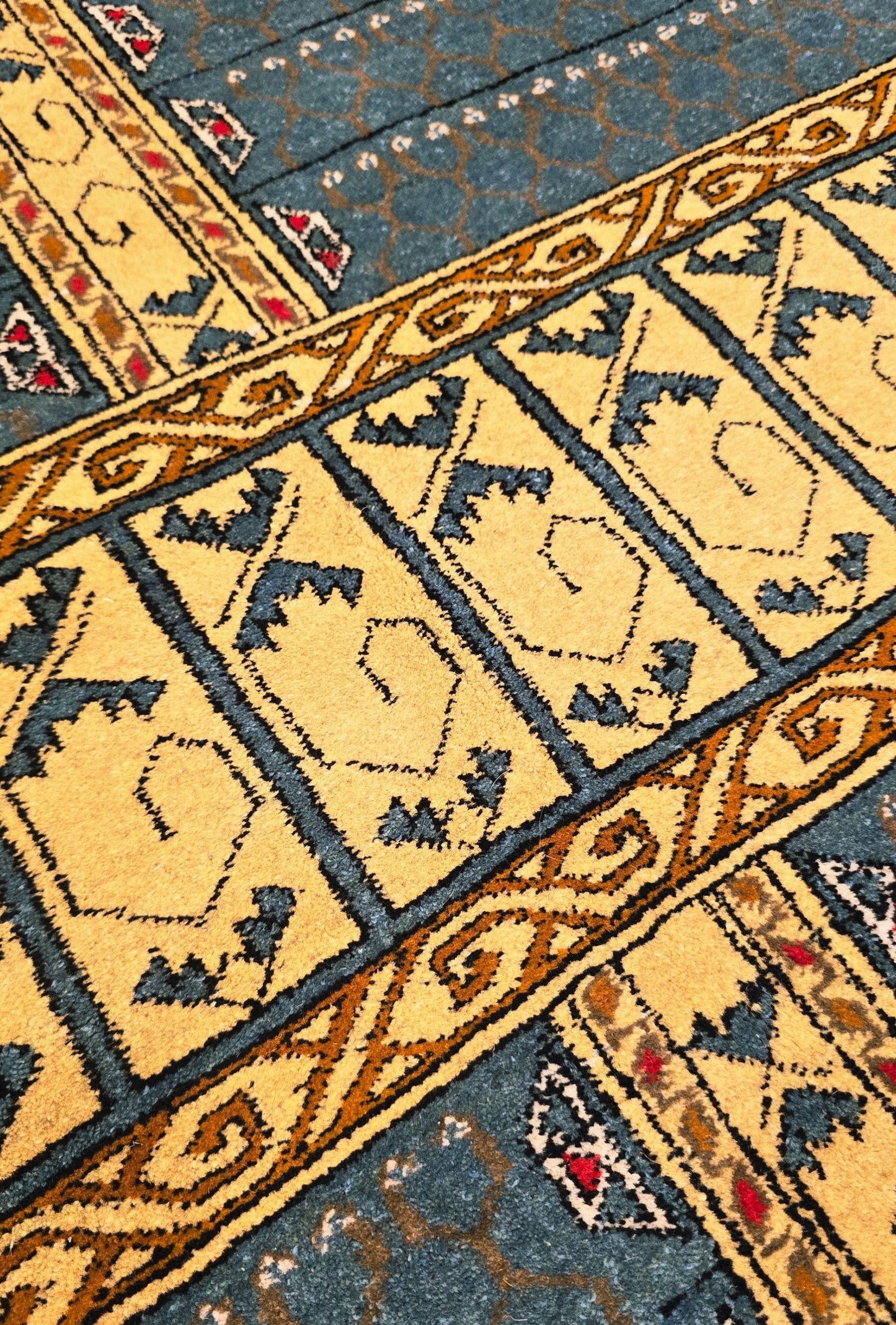 Handmade Ensi Wool Rug 175x240cm (5.7' x 7.9' ft) – Tiffany Blue, Boho Decor, Rare Rug