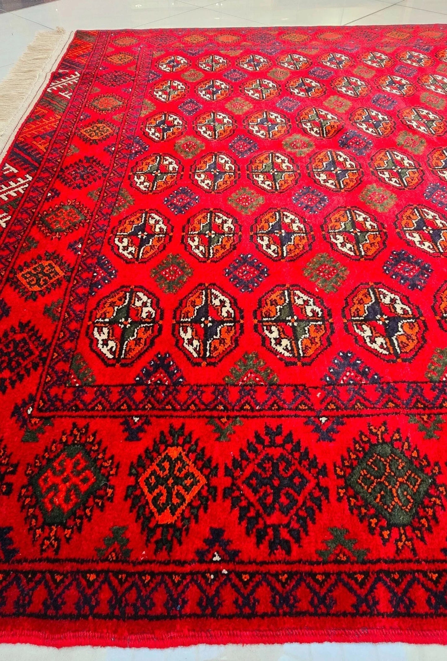 Handknotted Bokhara Rug 200 x 300cm (7'x10' ft) Red