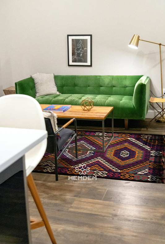 Handmade Vintage Style Turkoman Yomut Rug 195 x 310cm (6' x 10' ft) Multicolor