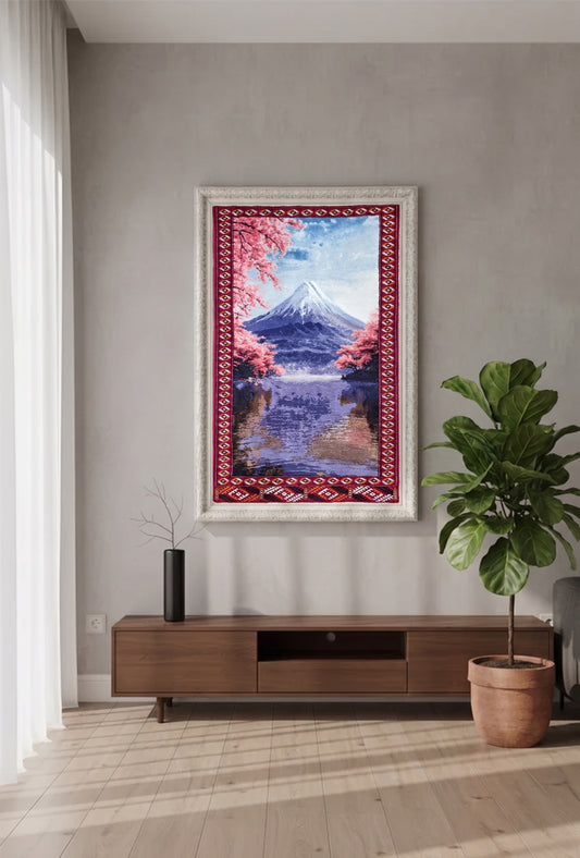 Pictorial Wool Rug – Fuji Mountain – 70 x 114 cm (2.3' x 3.7' ft)