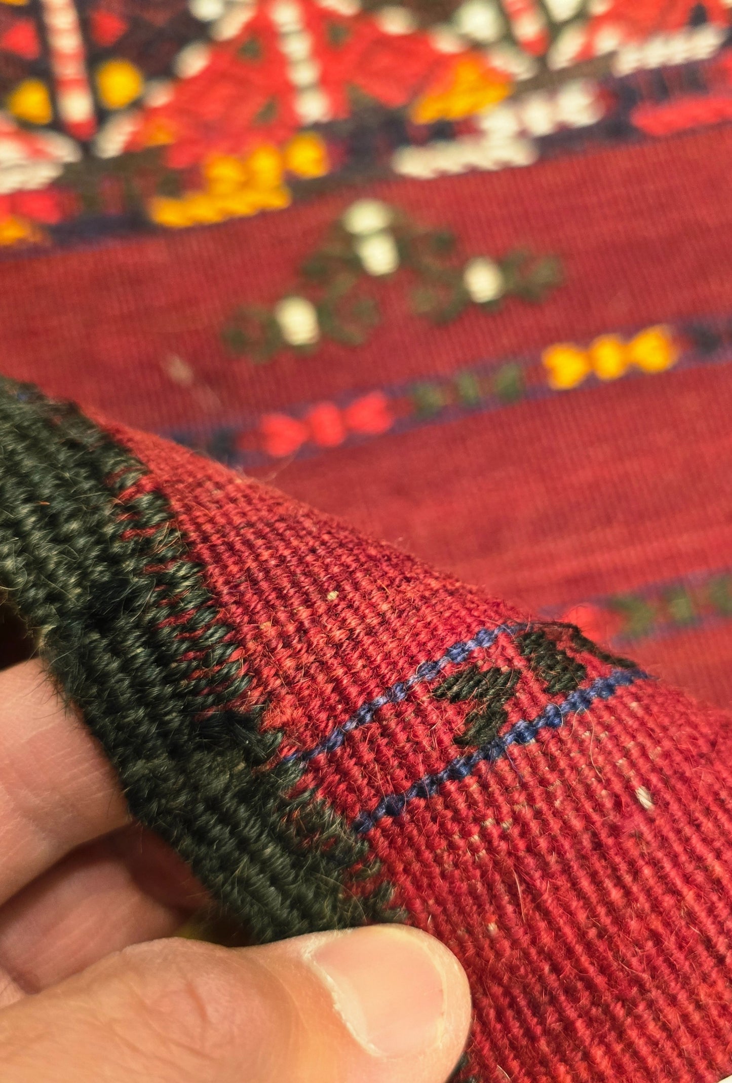 Handmade Vintage Turkoman Yomut Kilim Rug 225 x 375cm (7.4' x 13' ft) Red