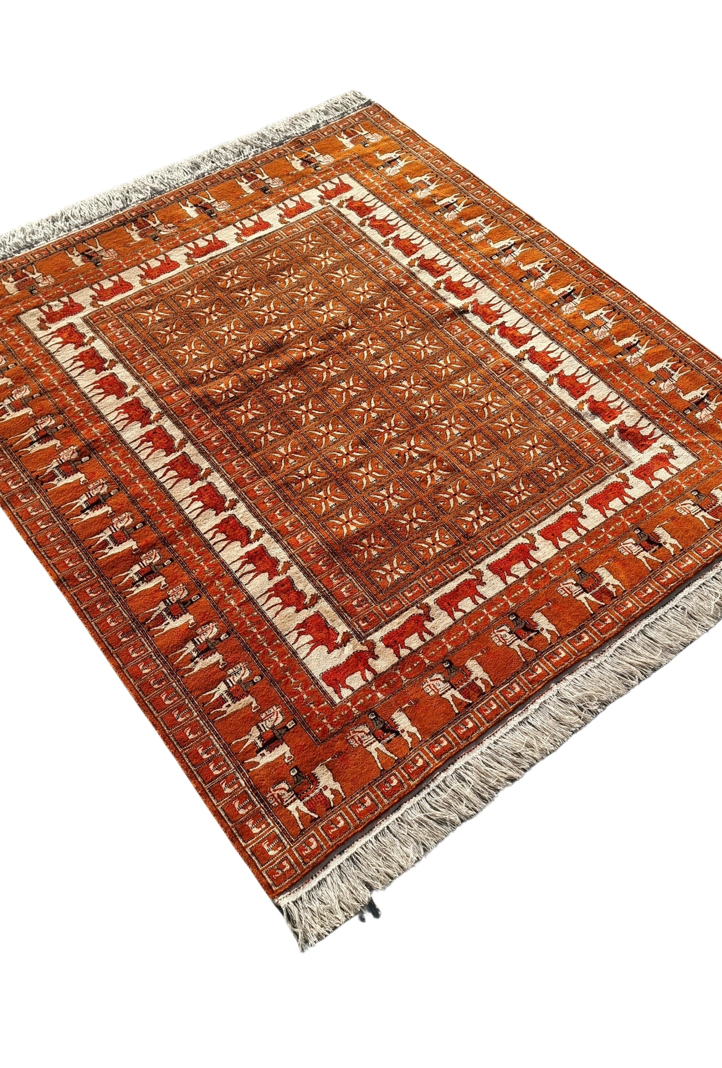Pazyryk Rug with Organic Dyes 215 x 285cm (7' x 9.5') Peach