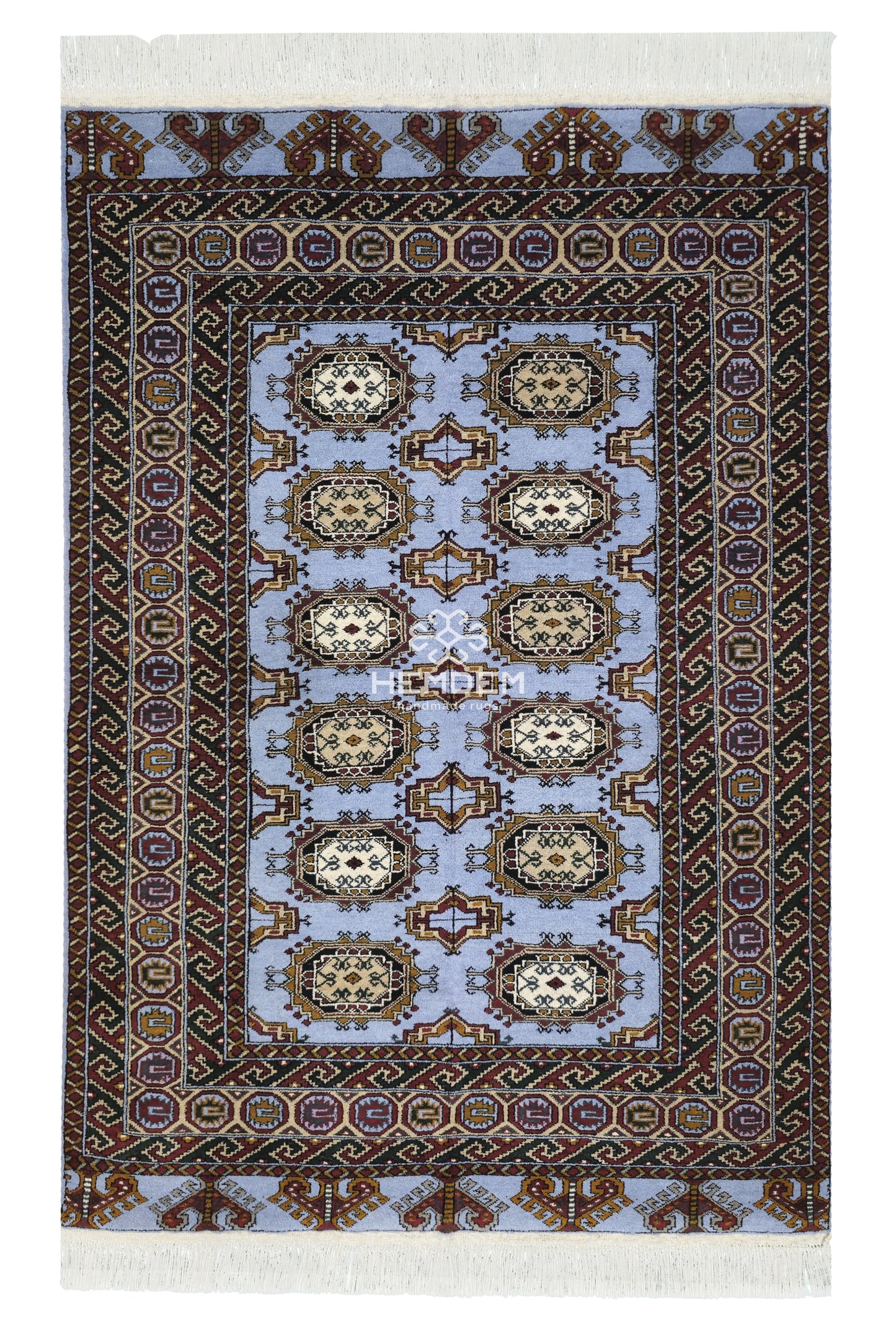 Sarouk Rug Salor Pendi Tribal Pattern Wool Rug 110x 160cm (3'7 x 5'2 ft) Blue