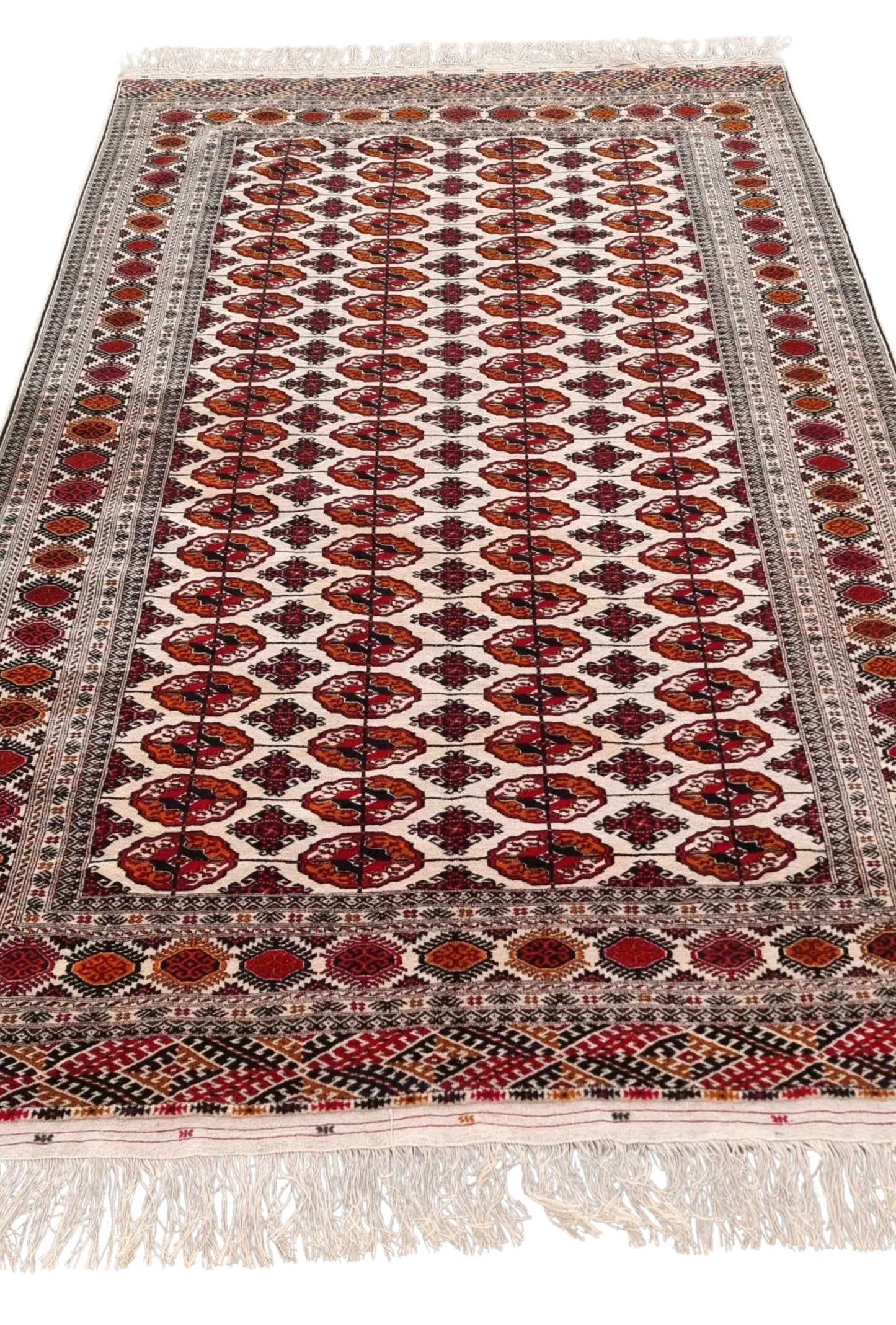 Tekke Wool Oriental Bokhara Rug 200 x 310 cm (7'x10' ft) Beige