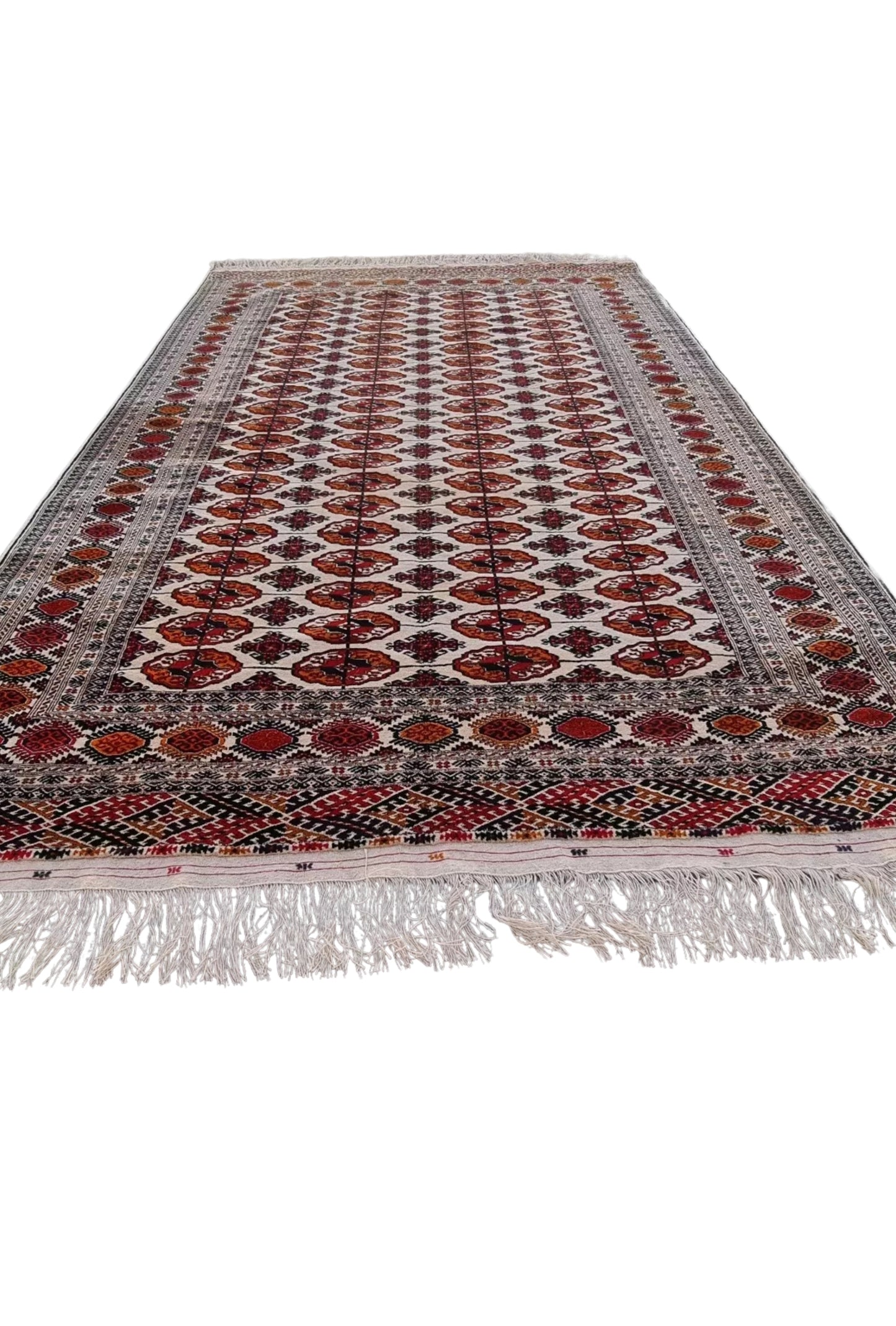 Tekke Wool Oriental Bokhara Rug 200 x 310 cm (7'x10' ft) Beige