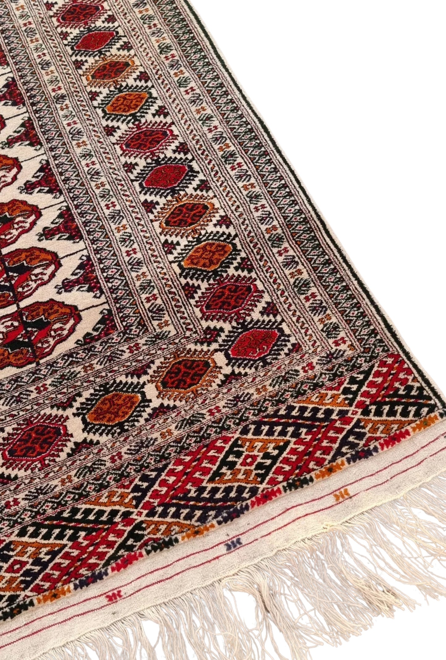 Tekke Wool Oriental Bokhara Rug 200 x 310 cm (7'x10' ft) Beige