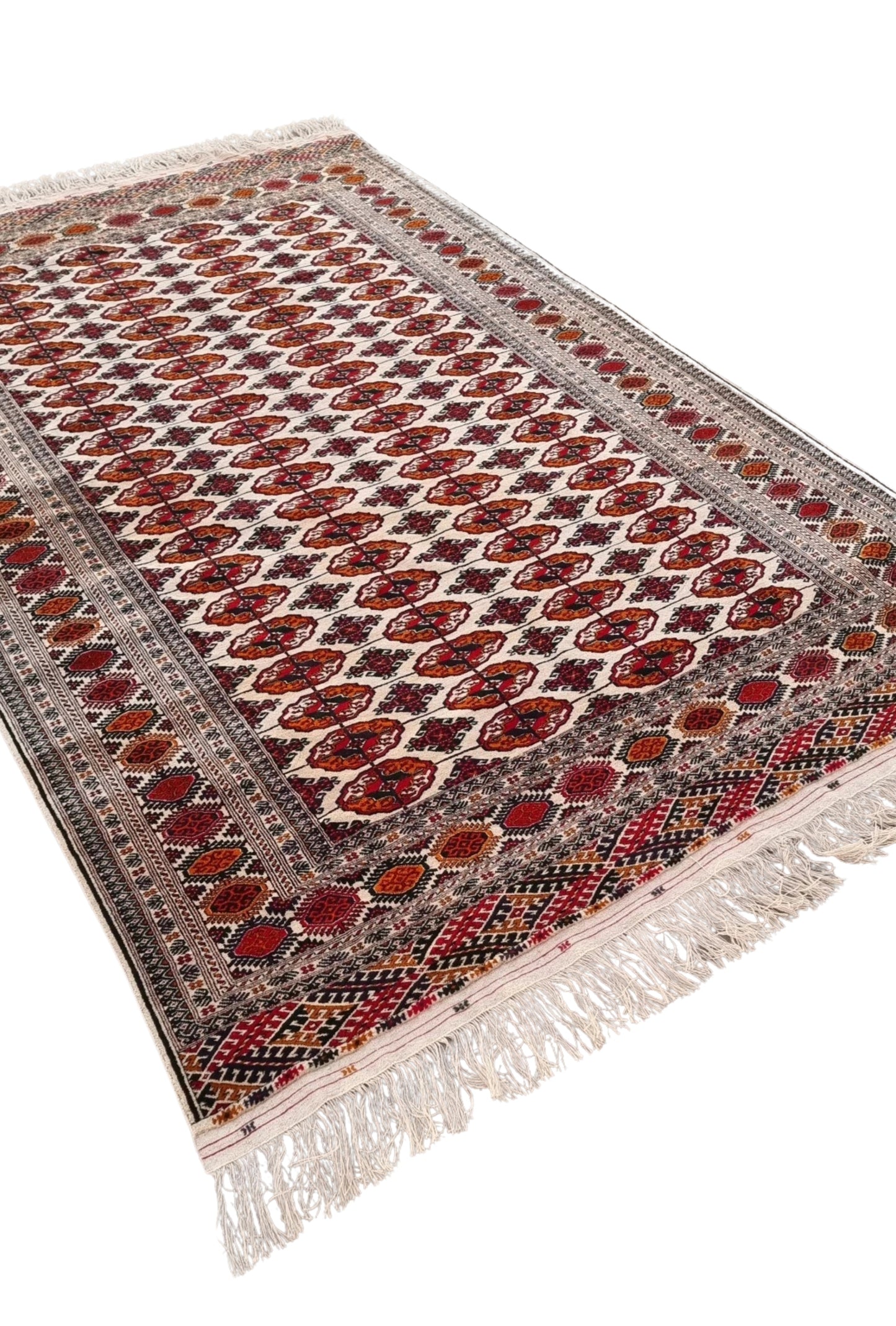 Tekke Wool Oriental Bokhara Rug 200 x 310 cm (7'x10' ft) Beige