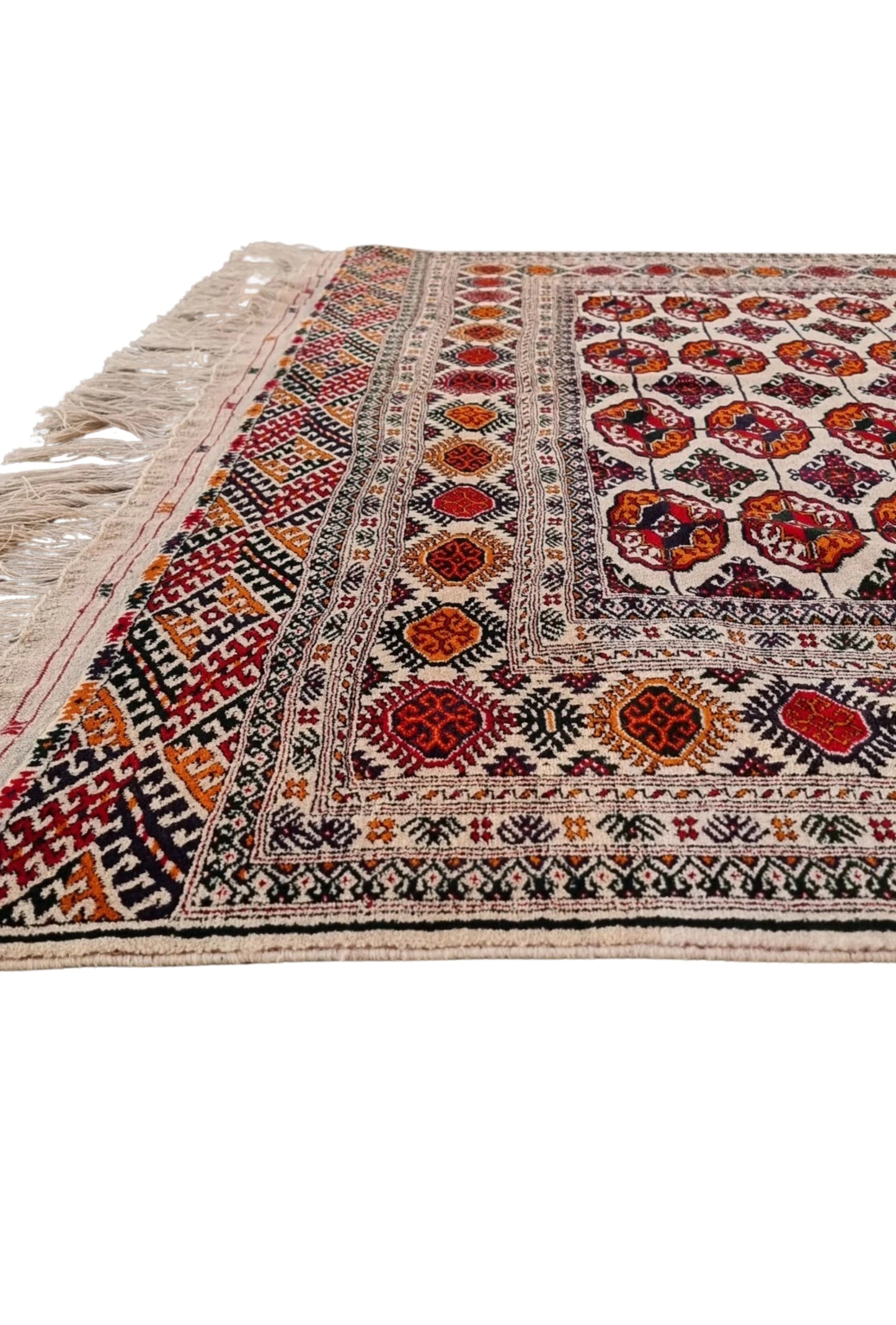 Tekke Wool Oriental Bokhara Rug 200 x 310 cm (7'x10' ft) Beige