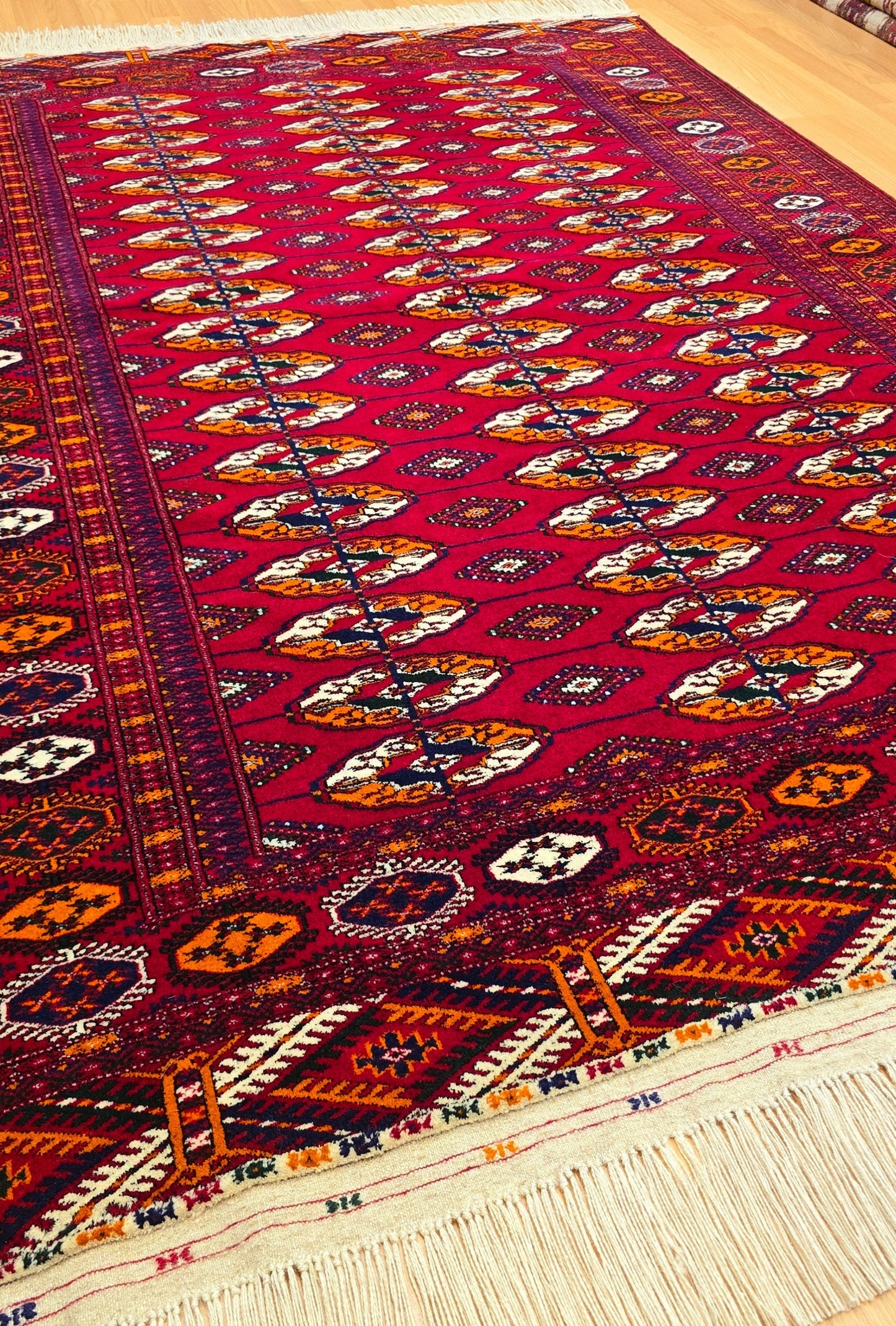 Tekke Wool Rug 100% Organic Dye 150x212 cm (5'x7' ft) Red