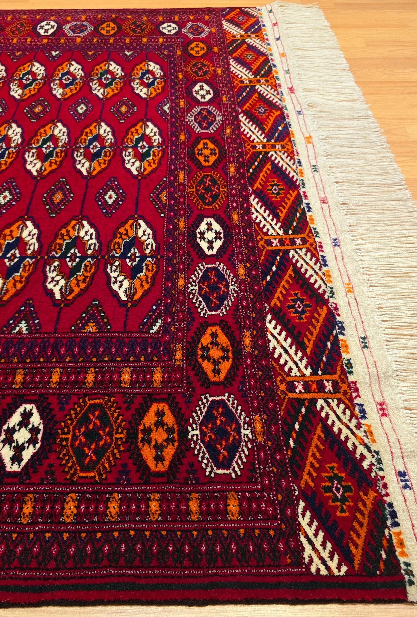 Tekke Wool Rug 100% Organic Dye 150x212 cm (5'x7' ft) Red
