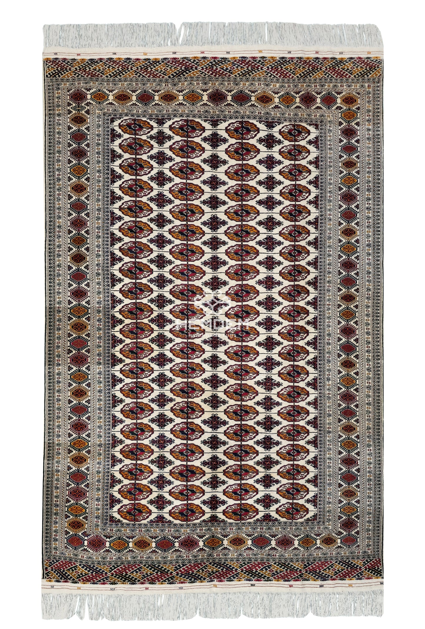 Tekke Wool Oriental Bokhara Rug 200 x 310 cm (7'x10' ft) Beige