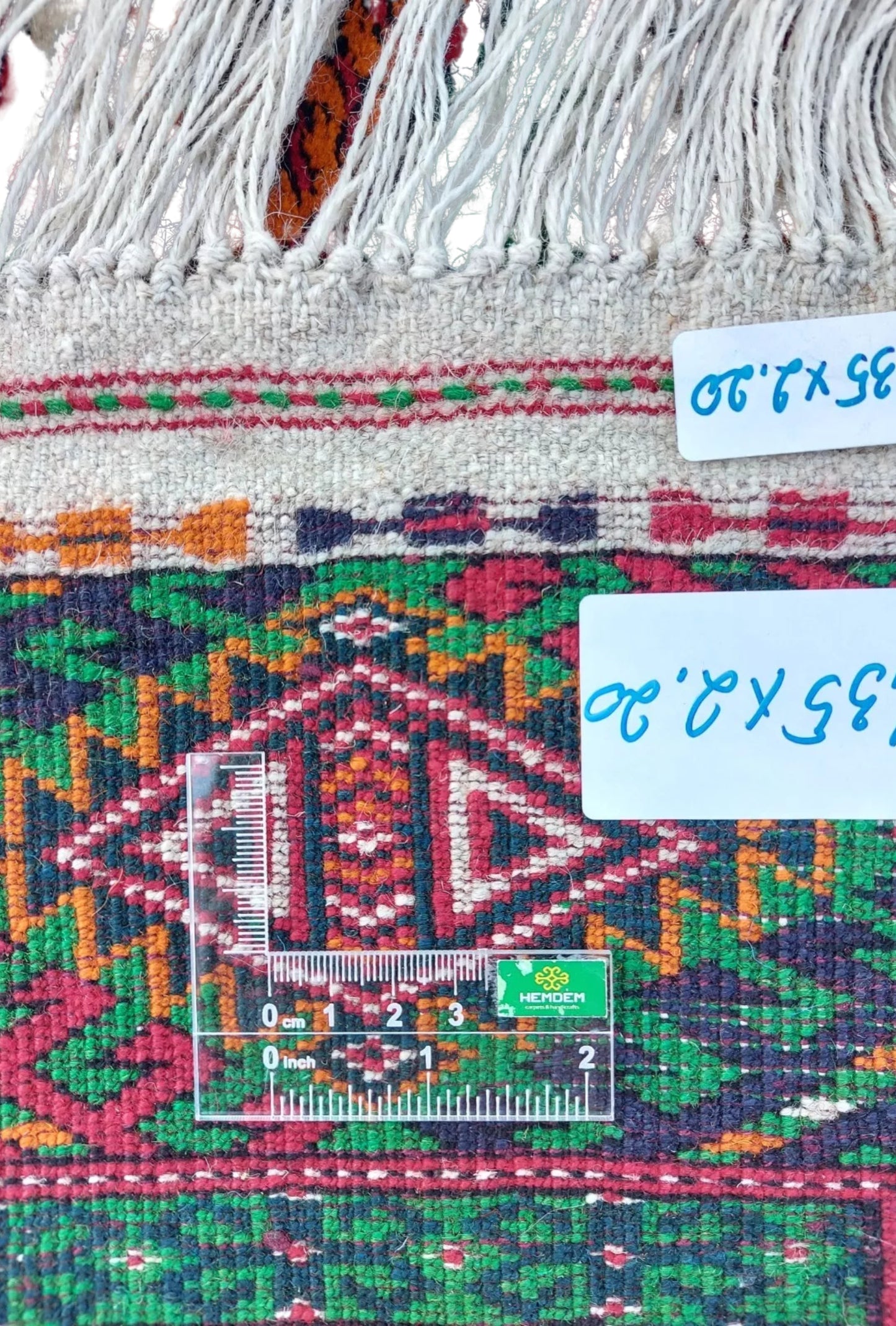 Turkmen Bokhara Rug Handknotted Wool Rug 131x 220cm (4.3' x 7.2' ft) Green