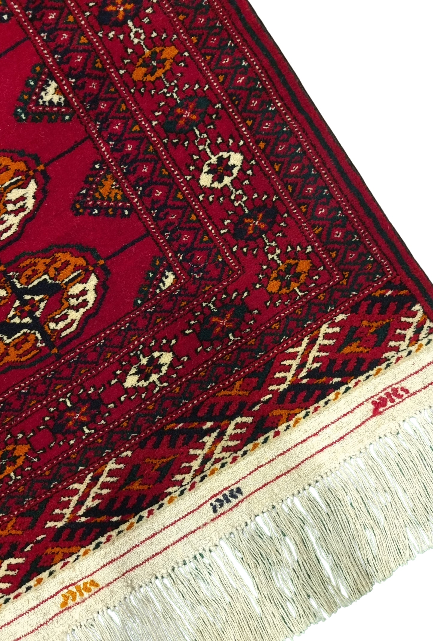 Handknotted Turkmen Rug Tekke Wool Rug 83 x 130 cm (3'x5' ft) Red