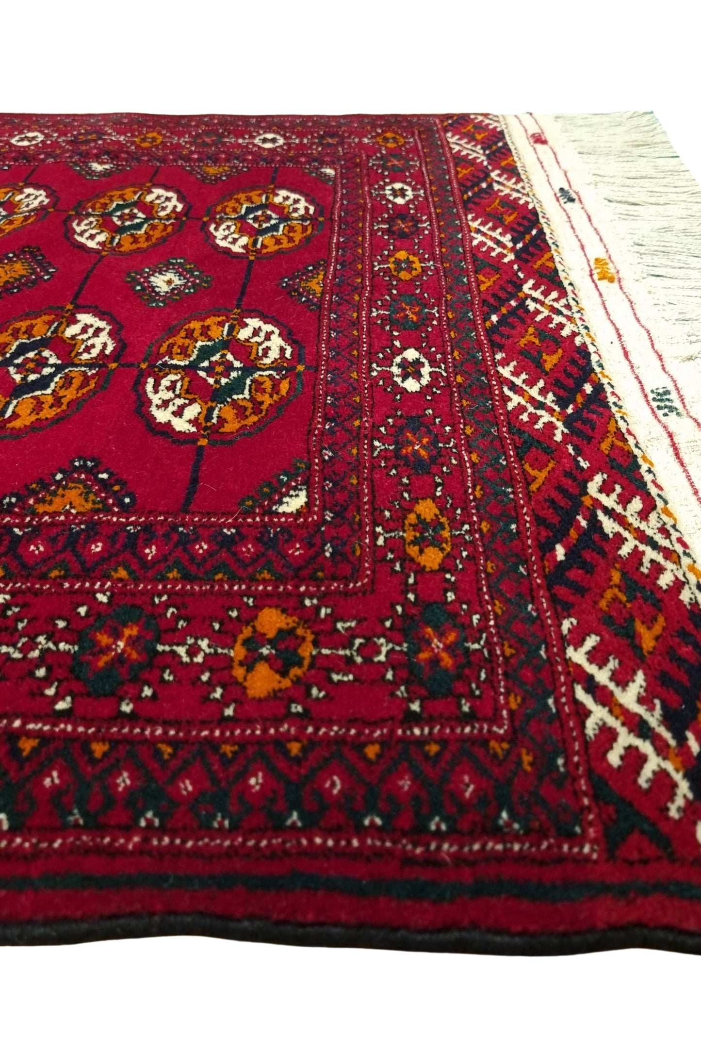 Handknotted Turkmen Rug Tekke Wool Rug 83 x 130 cm (3'x5' ft) Red