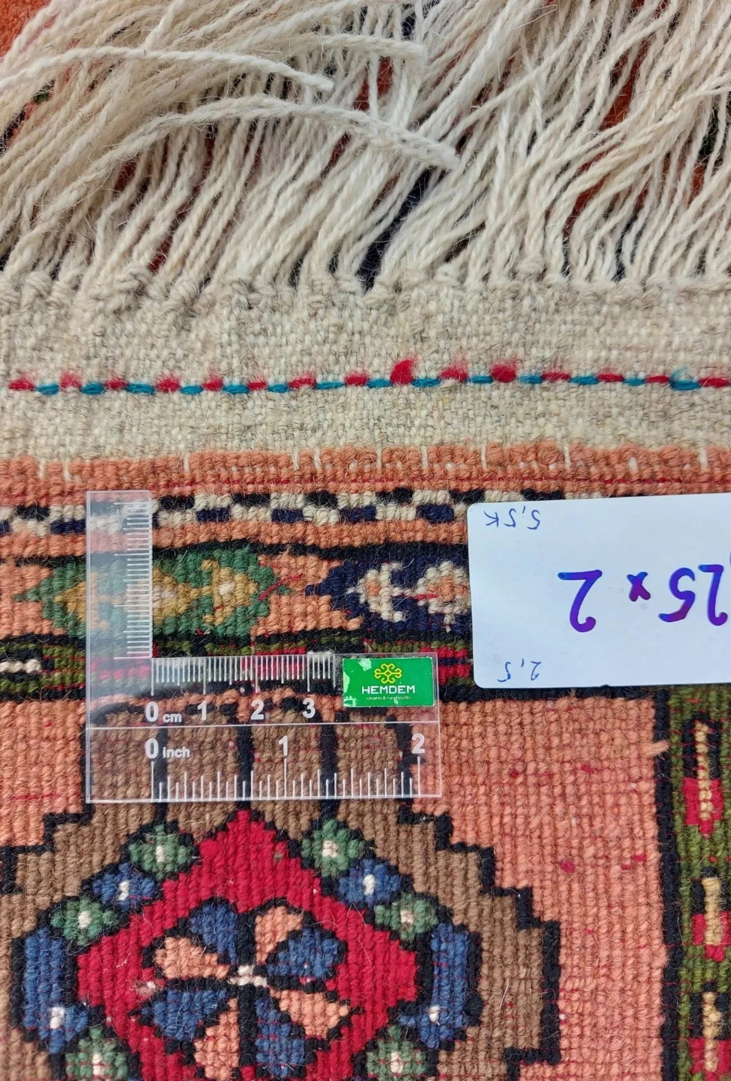Türkmen Halısı El Dokuma Yün Halı 125 x 200cm (4' x 7' ft) Şeftali