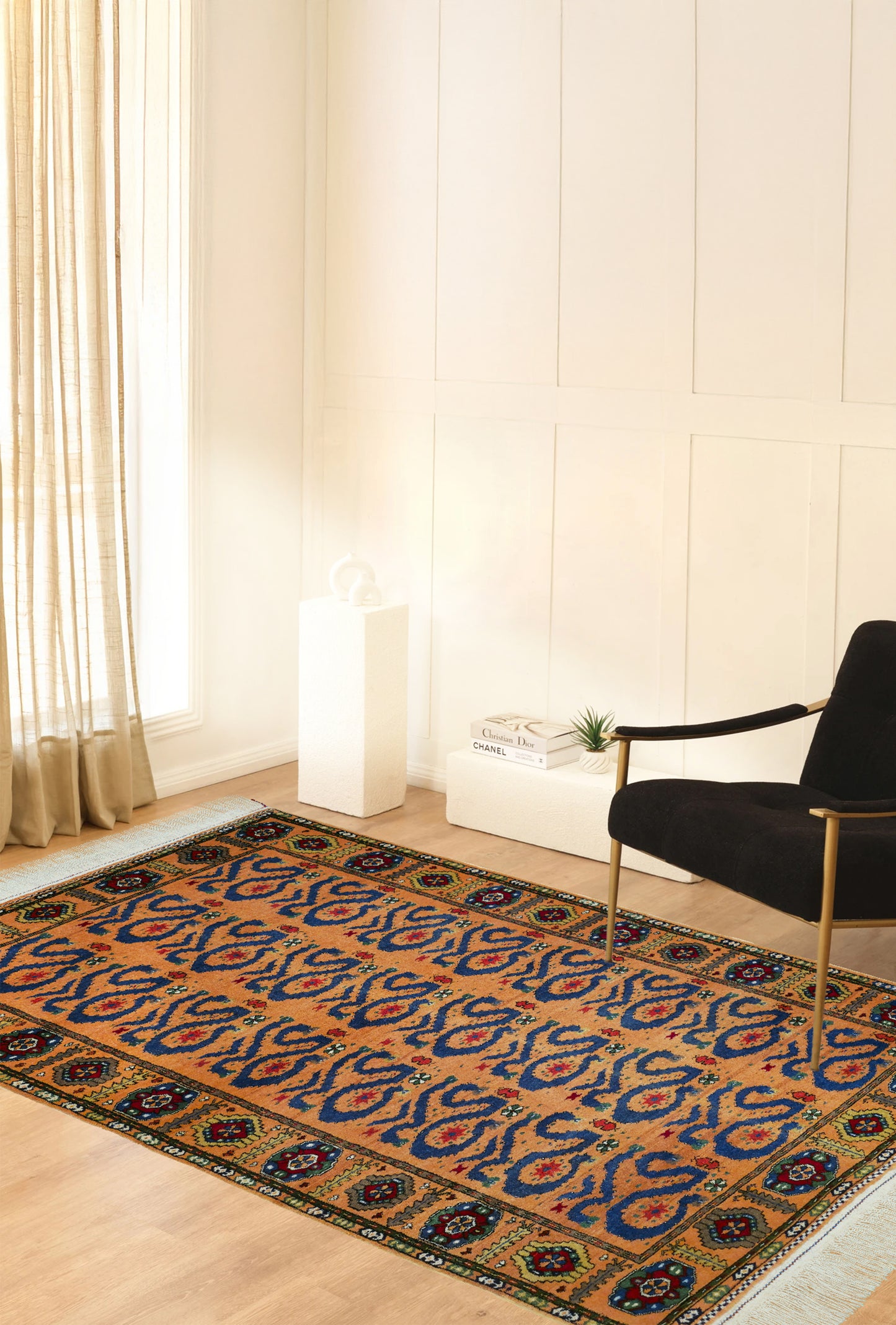 Türkmen Halısı El Dokuma Yün Halı 125 x 200cm (4' x 7' ft) Şeftali