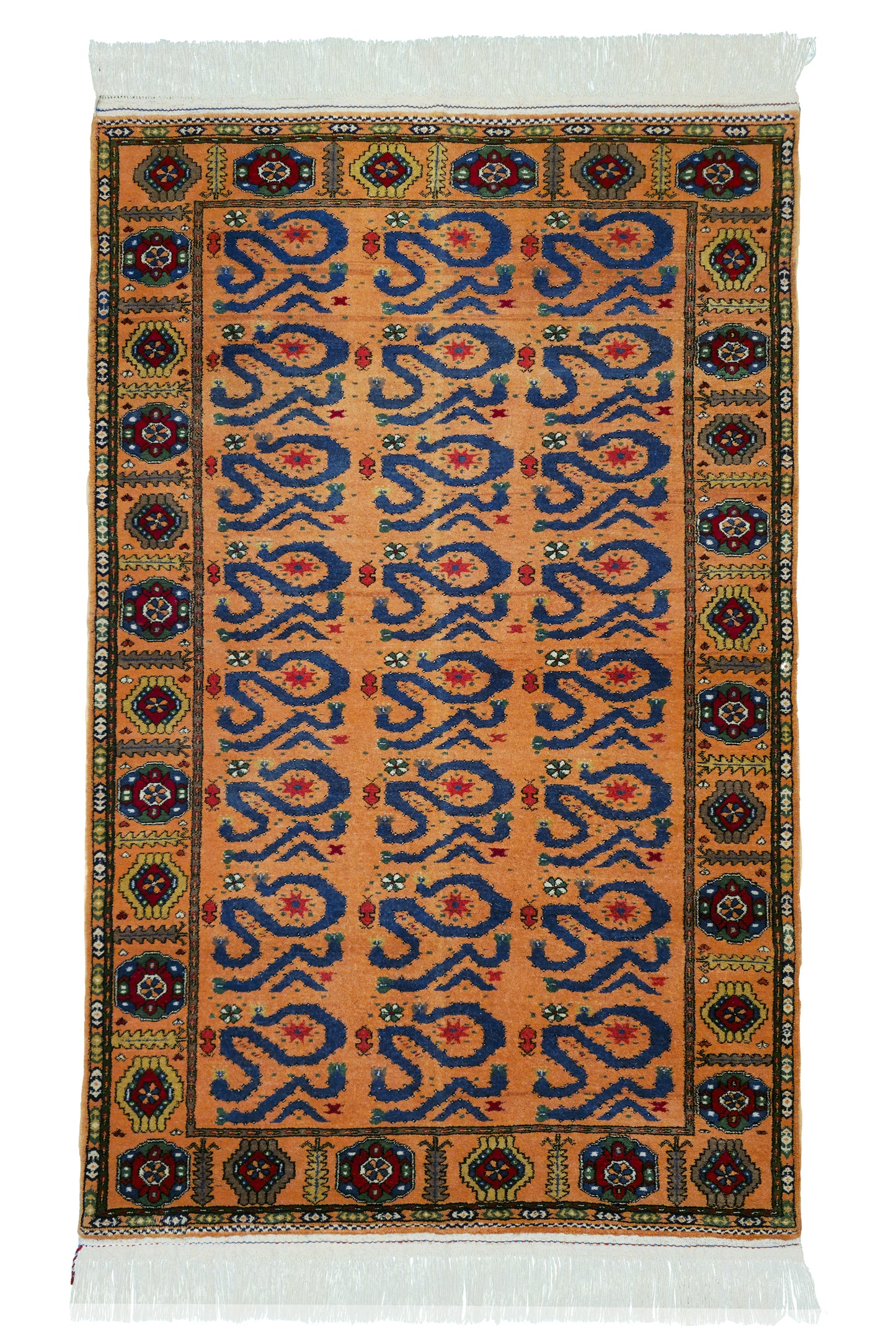 Türkmen Halısı El Dokuma Yün Halı 125 x 200cm (4' x 7' ft) Şeftali