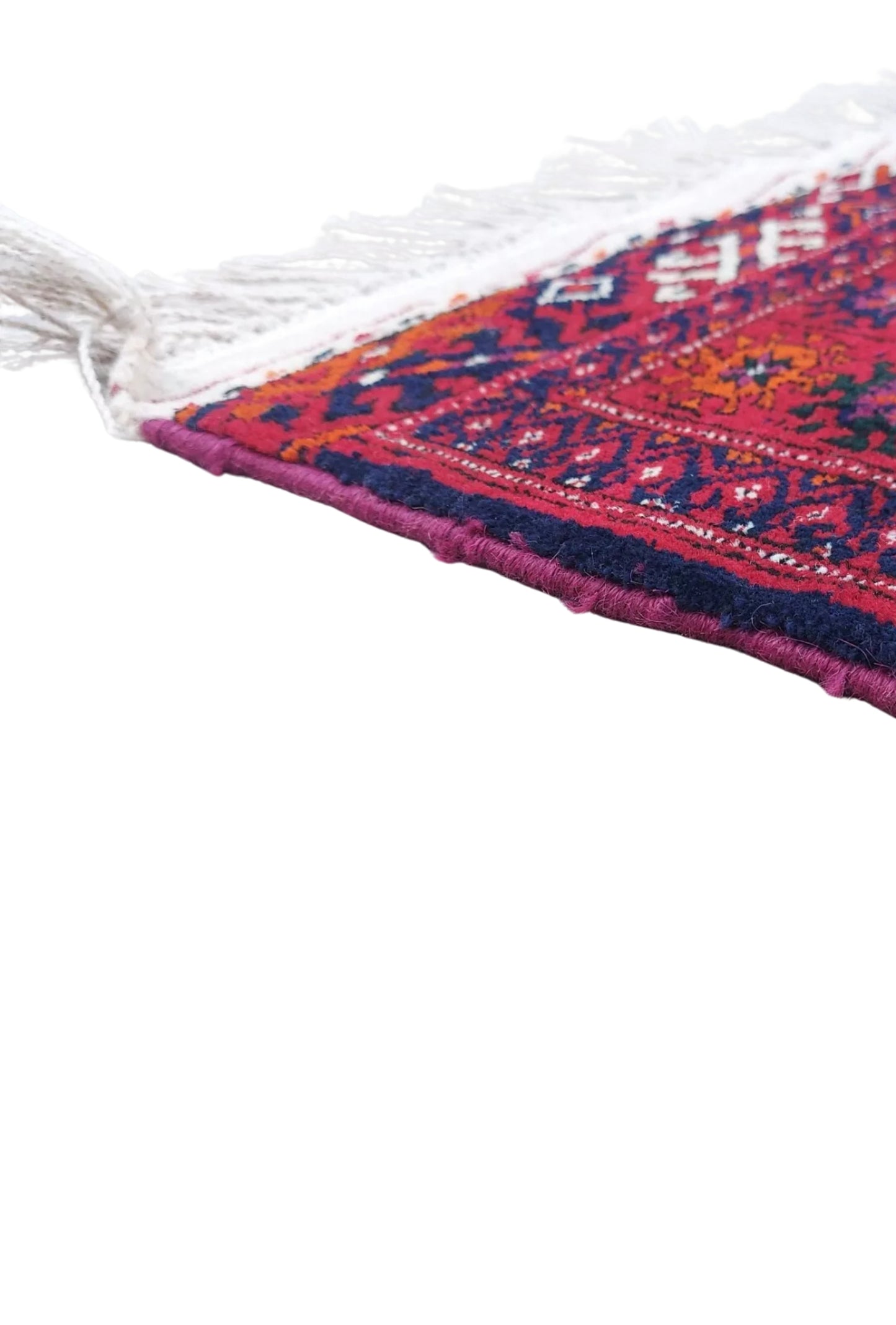 Turkmen Runner Rug Handknotted Wool Rug 70 x 205cm (2.3' x 6.7' ft) Red