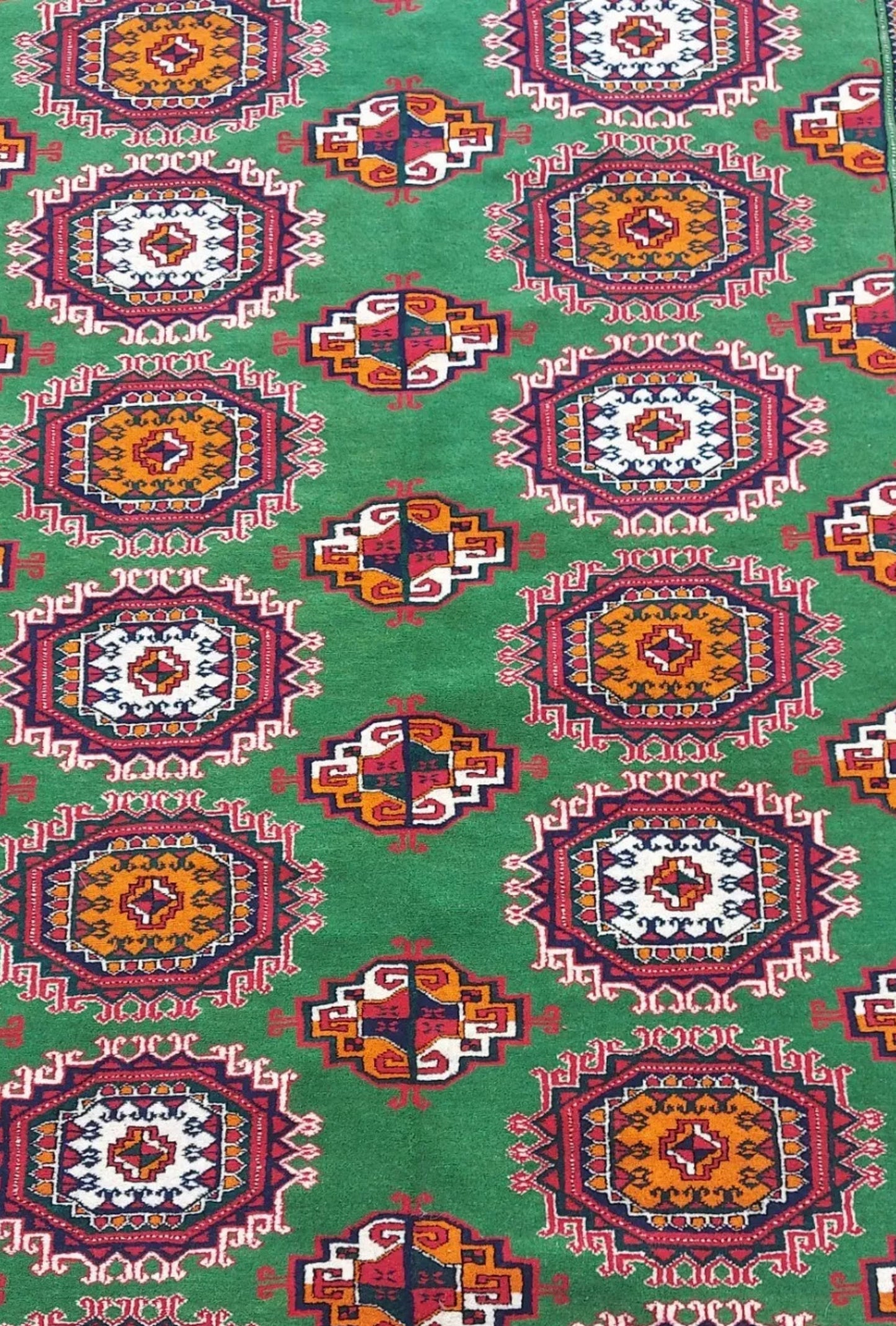 Turkmen Sarouk Rug Handknotted Wool Rug 140x 215cm (4.7' x 7' ft) Green