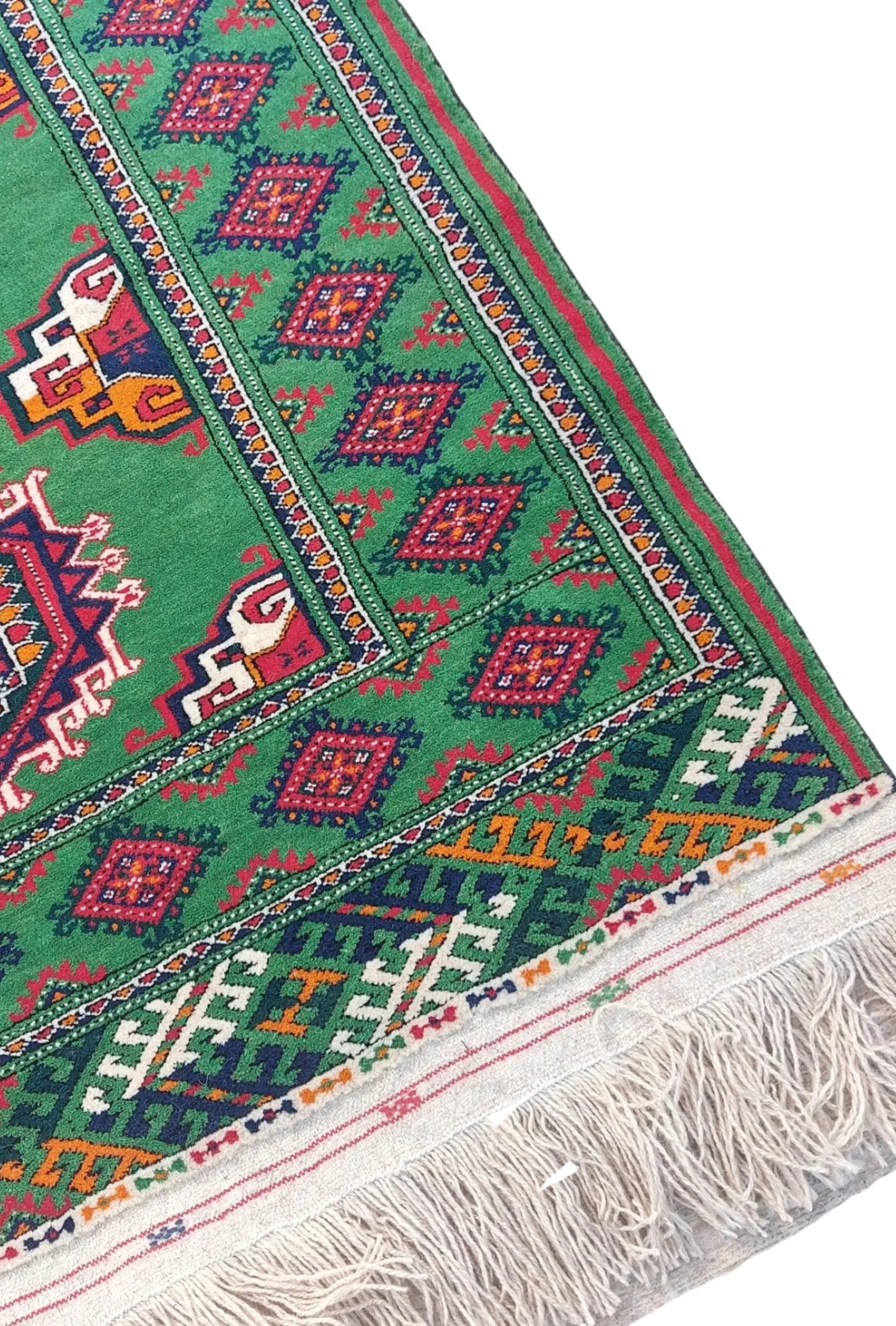 Turkmen Sarouk Rug Handknotted Wool Rug 140x 215cm (4.7' x 7' ft) Green